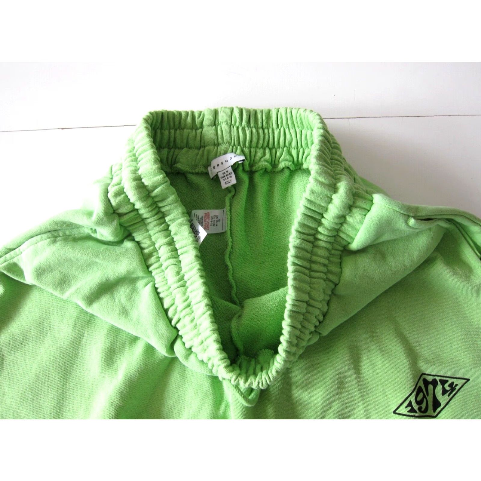 Topshop Topshop 100% Cotton Lime Green 1974 High Rise Gym Pocket Short Women M 8-10 Size 30" / US 8 / IT 44 - 3 Thumbnail