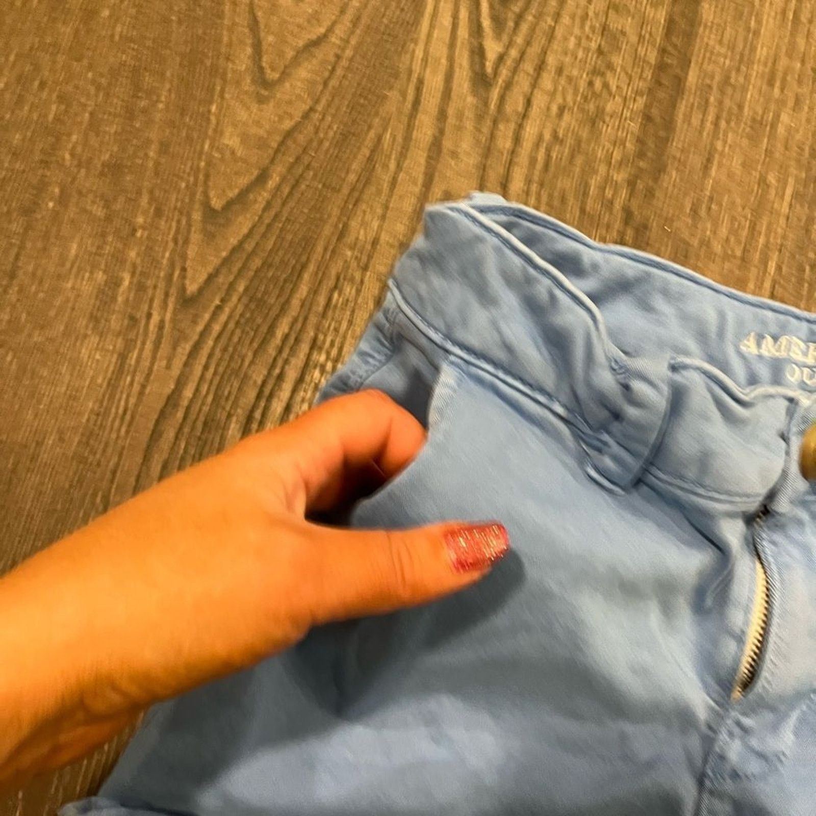 American Eagle Outfitters American Eagle Super Stretch Bright Blue Shorts Size 4 Size 27" / US 4 / IT 40 - 2 Thumbnail