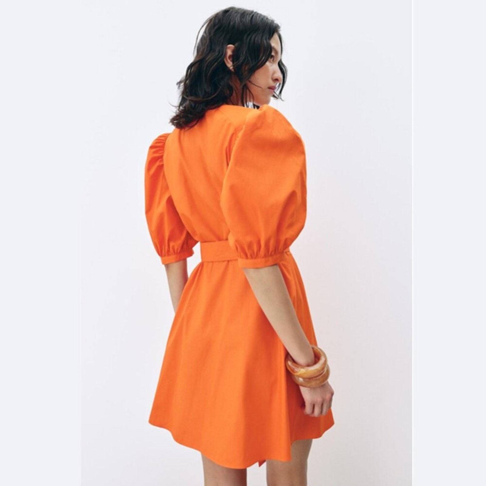 Zara ZARA Belted Dress with Balloon Sleeves Size L / US 10 / IT 46 - 8 Thumbnail