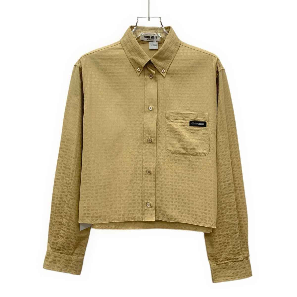 Miu Miu Miu Miu Brown All-over Logo Print Long Sleeve Shirt K26WX Size XS / US 0-2 / IT 36-38 - 1 Thumbnail