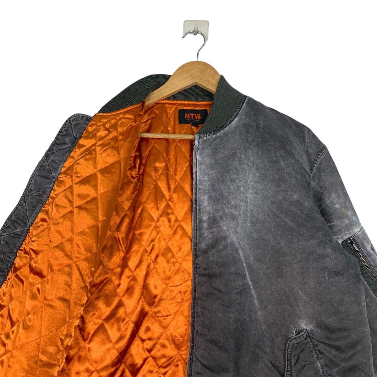 Japanese Brand NTW New Trend World Gray Washed Bomber Jacket #1084-C49 Size US L / EU 52-54 / 3 - 10 Thumbnail