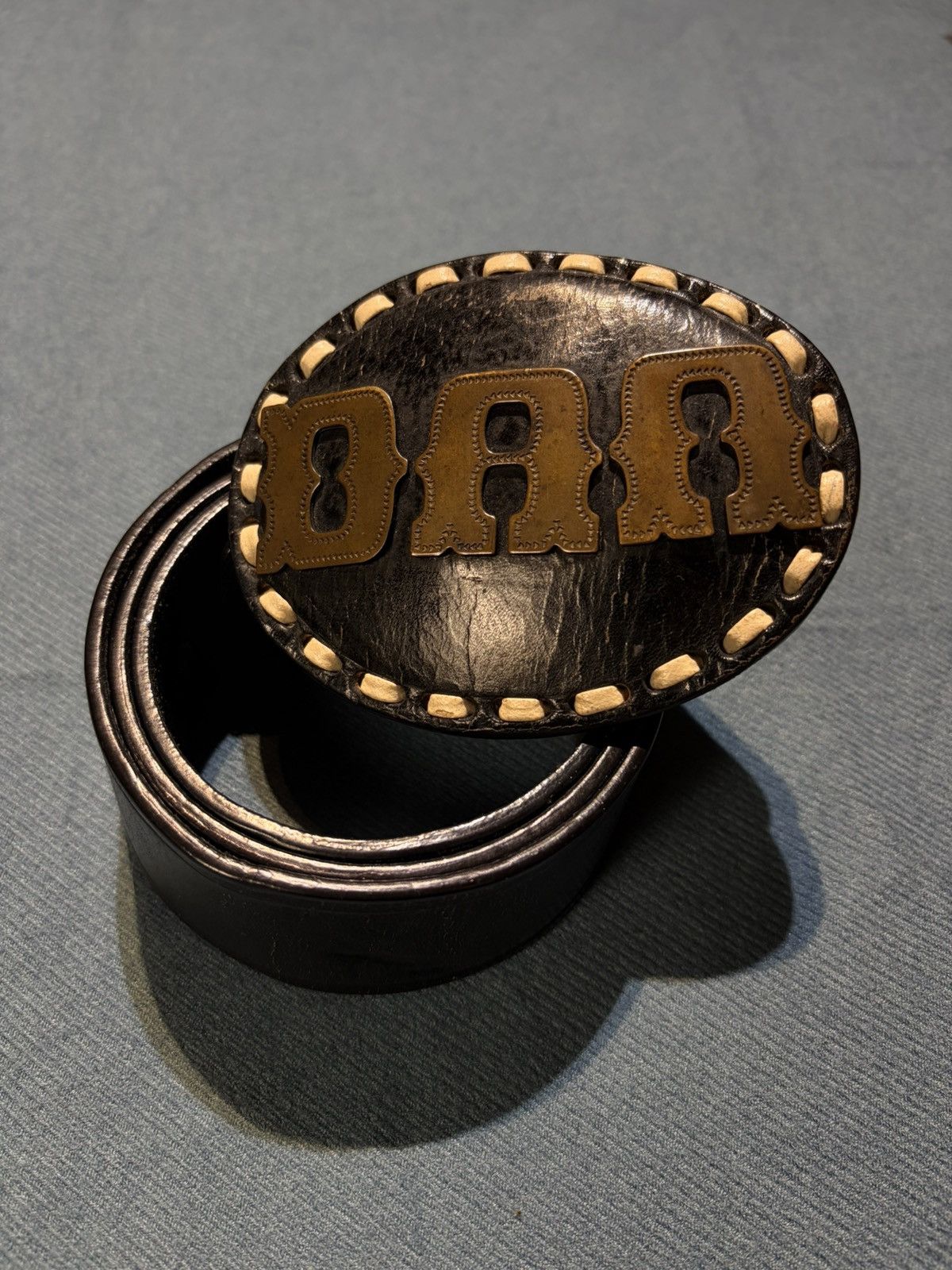 Dsquared2 DSQUARED2 DAN Leather Steel Buckle Classic Western Belts Size 44 - 1 Thumbnail