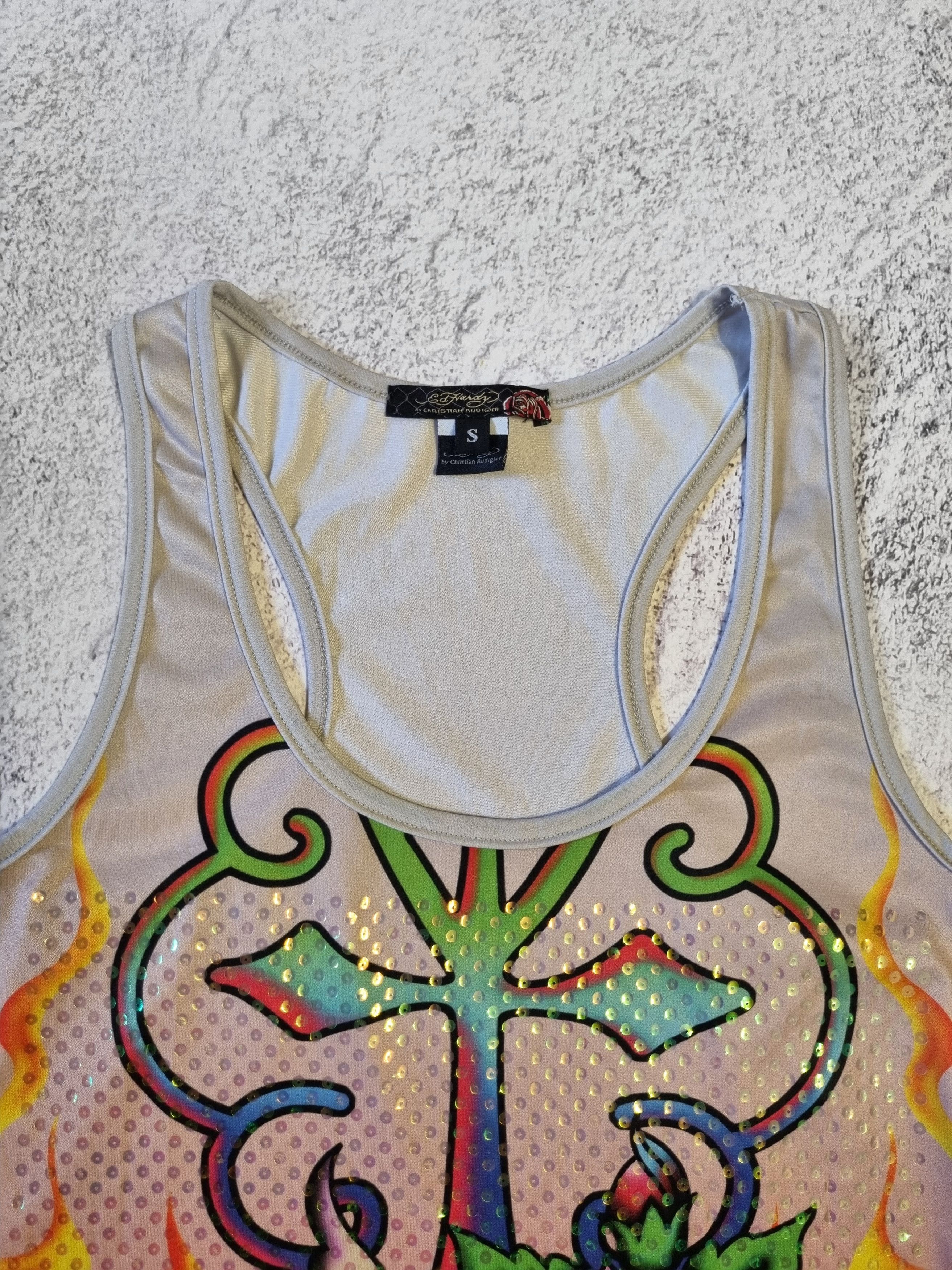 Christian Audigier × Ed Hardy × Vintage Vintage Ed Hardy True Love Y2K Mini Dress Size S / US 4 / IT 40 - 6 Thumbnail