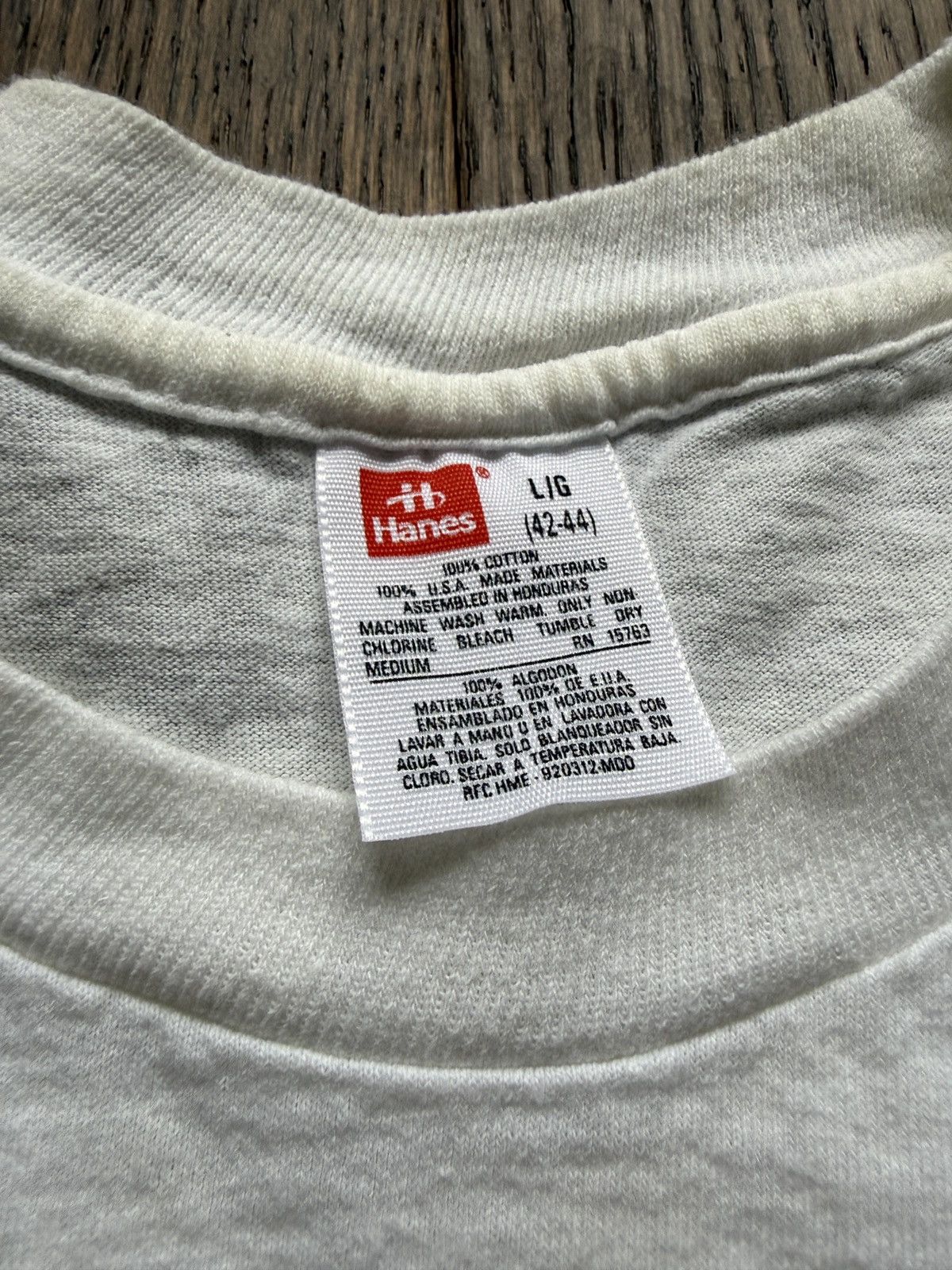 Vintage Vintage 90s Hanes Blank White Tee Size US L / EU 52-54 / 3 - 5 Thumbnail