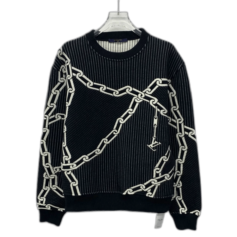 Louis Vuitton Louis Vuitton Black Chain Pattern Long Sleeve Sweatshirt Size US XS / EU 42 / 0 - 1 Thumbnail