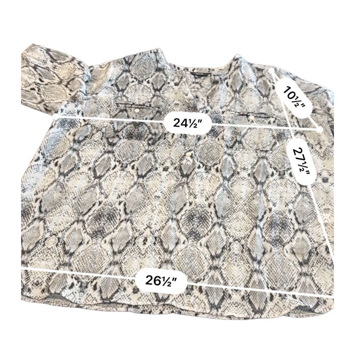 Apt. 9 Apt. 9 Animal Print Snakeskin Pattern Sheer Popover Roll Tab Size XXL / US 16-18 / IT 52-54 - 3 Thumbnail