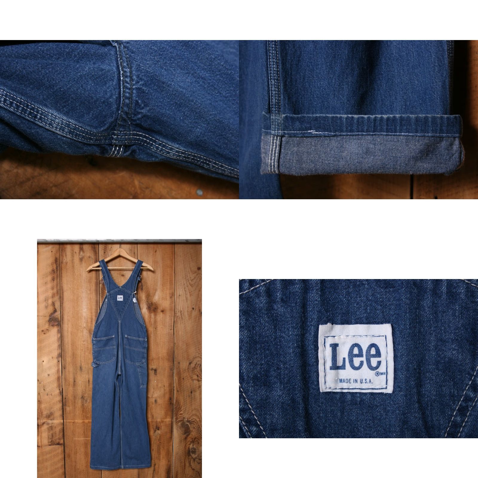 Lee VINTAGE Lee Overalls Jeans Denim BibsUSA 28" Waist 27" Inseam Unisex Adults Blue Cotton Denim 28 Mens Womens Boys Girls Size US 28 / EU 44 - 8 Thumbnail