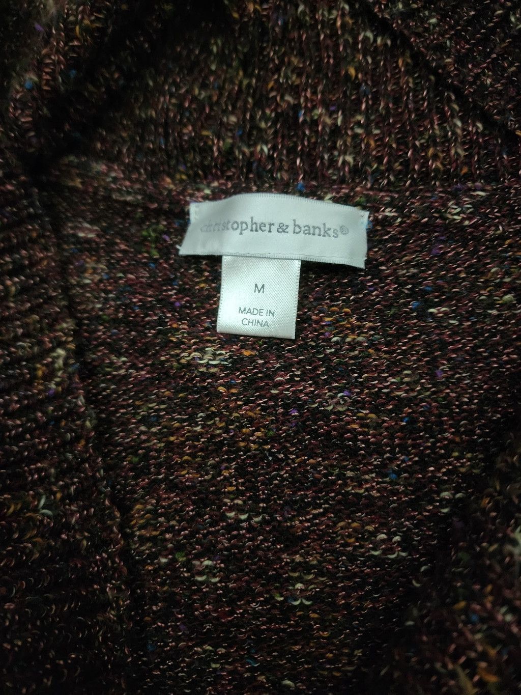 Other Christopher & Banks Maroon Cardigan Size L / US 10 / IT 46 - 4 Thumbnail