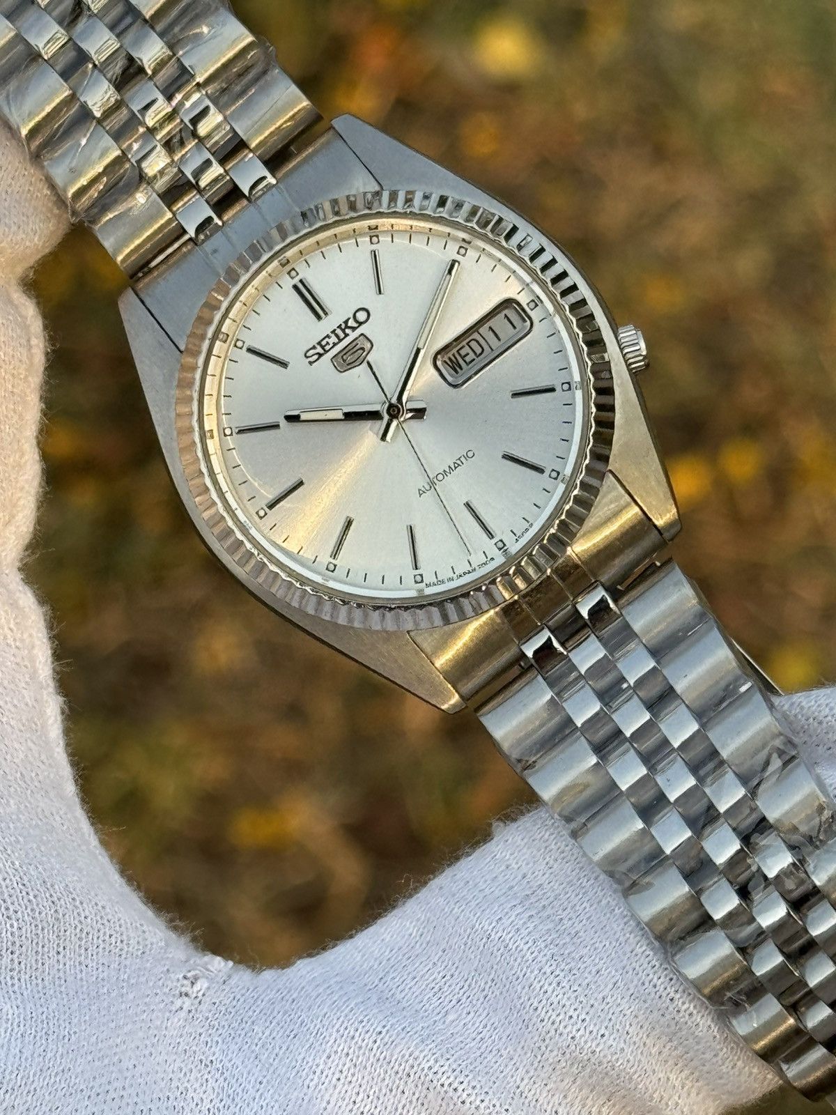 Seiko seiko 5 silver dial SNXJ automatic 7009-3110 Japan Made Size 36 - 14 Thumbnail