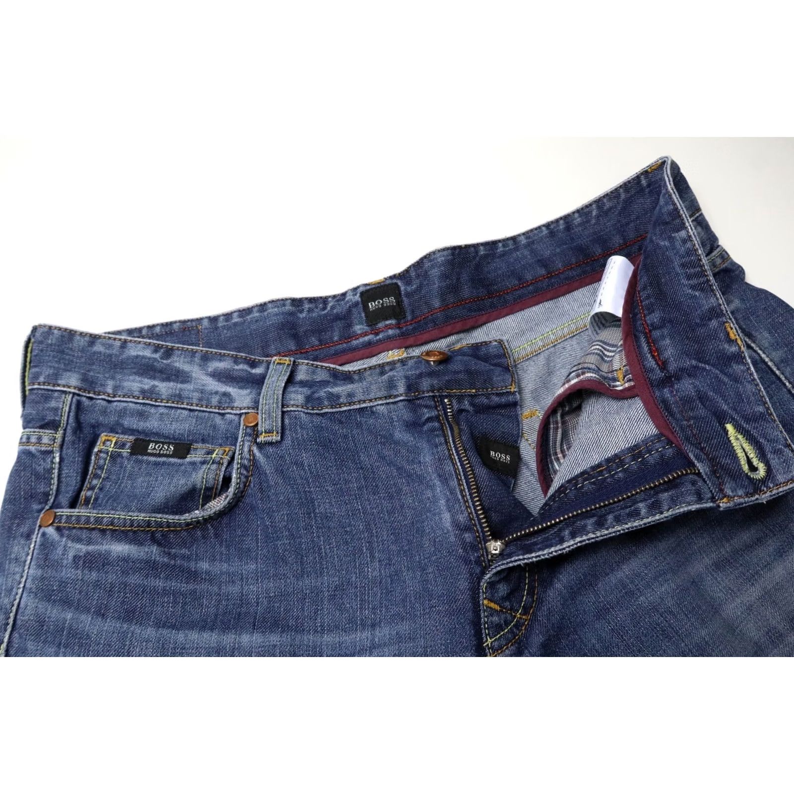 Hugo Boss HUGO BOSS Kansas Jeans Men's W34/L34 Regular Fit Zip Fly Fade Effect Whiskers Jeans Size US 34 / EU 50 - 4 Thumbnail