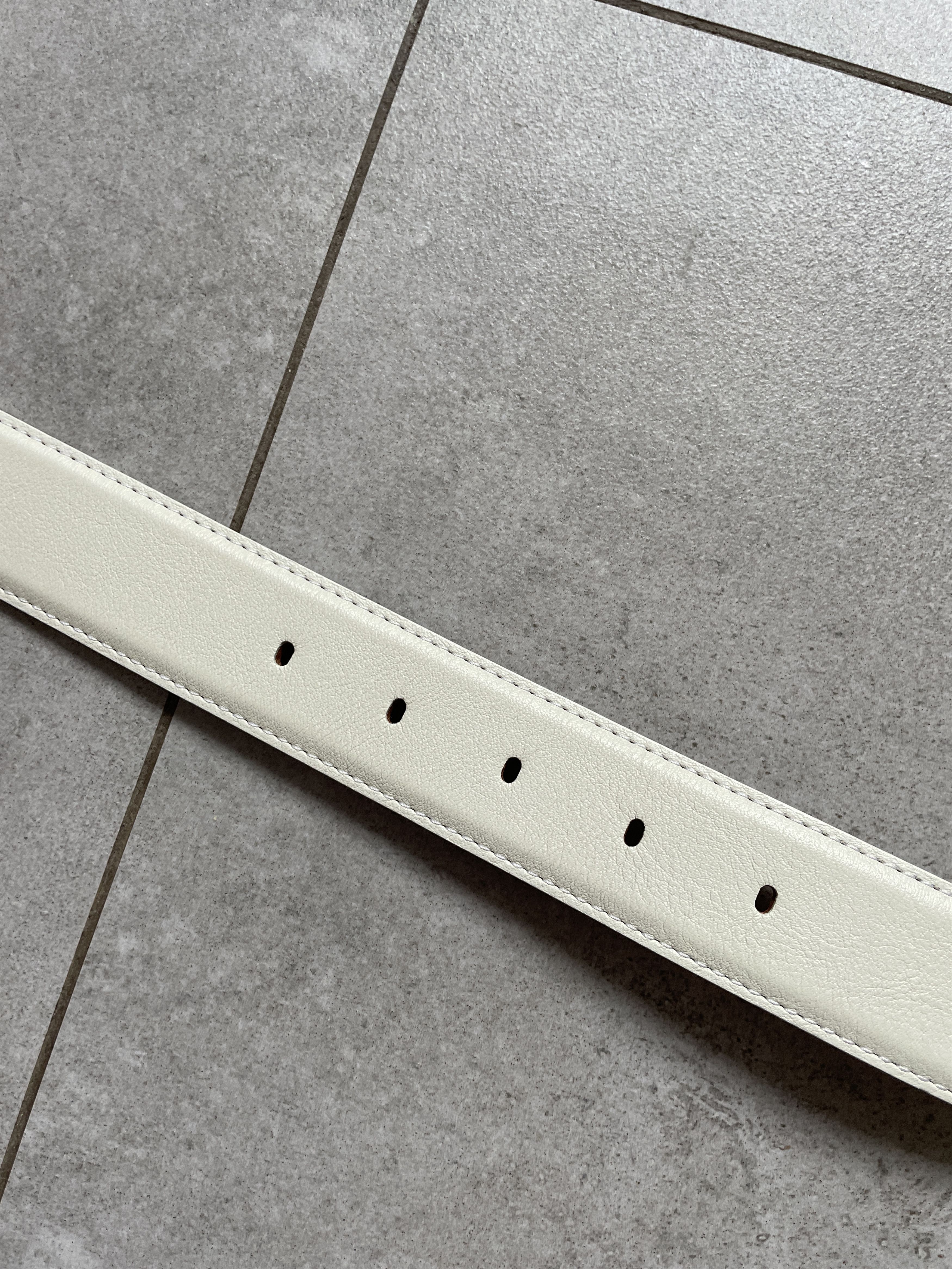 Japanese Brand Y2K NINA RICCI WHITE ROSE GOLD LEATHER BELT Size ONE SIZE - 6 Thumbnail