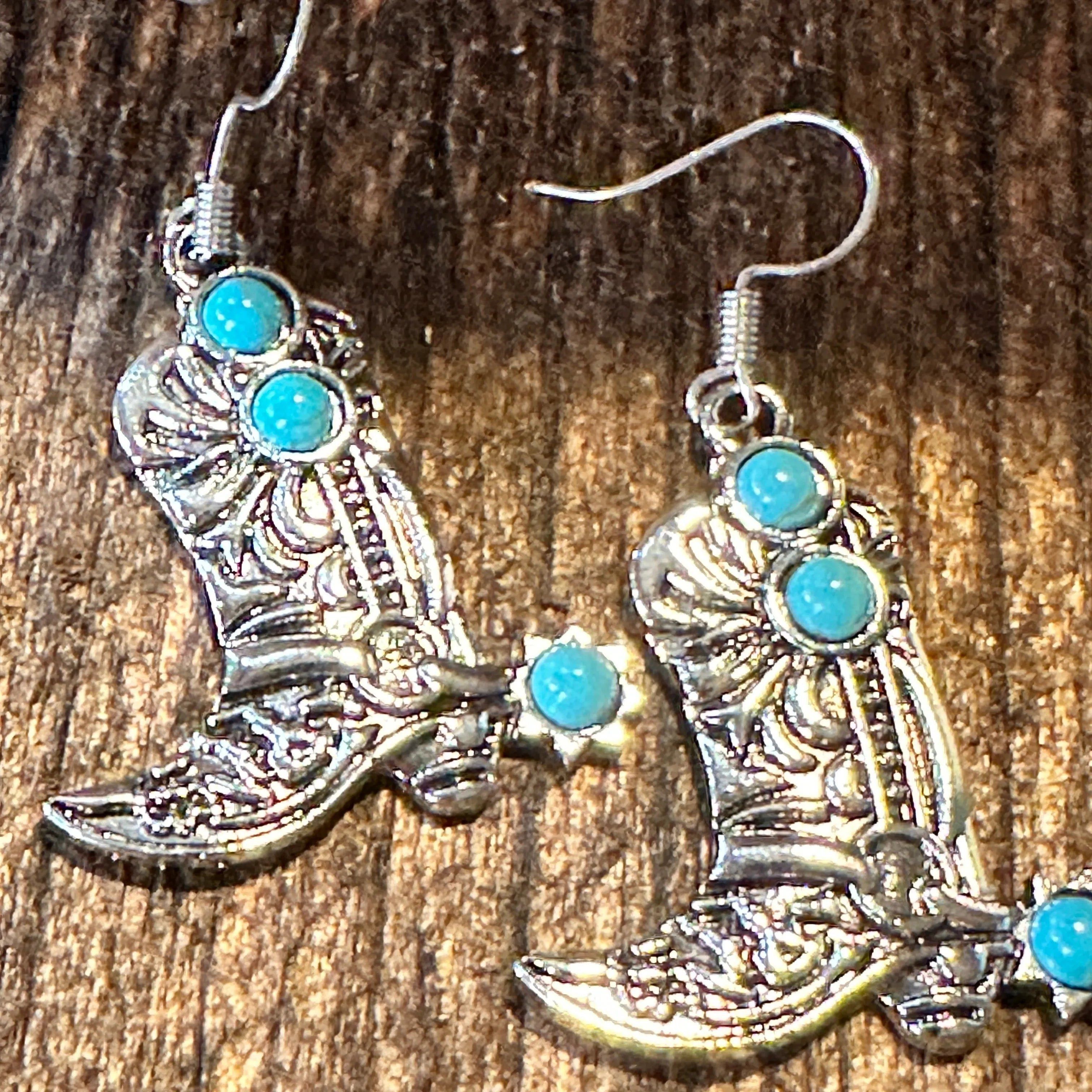 Other Boho Hippie Western CowgirlTurquoise Stone Boot Silver Drop Size ONE SIZE - 8 Thumbnail