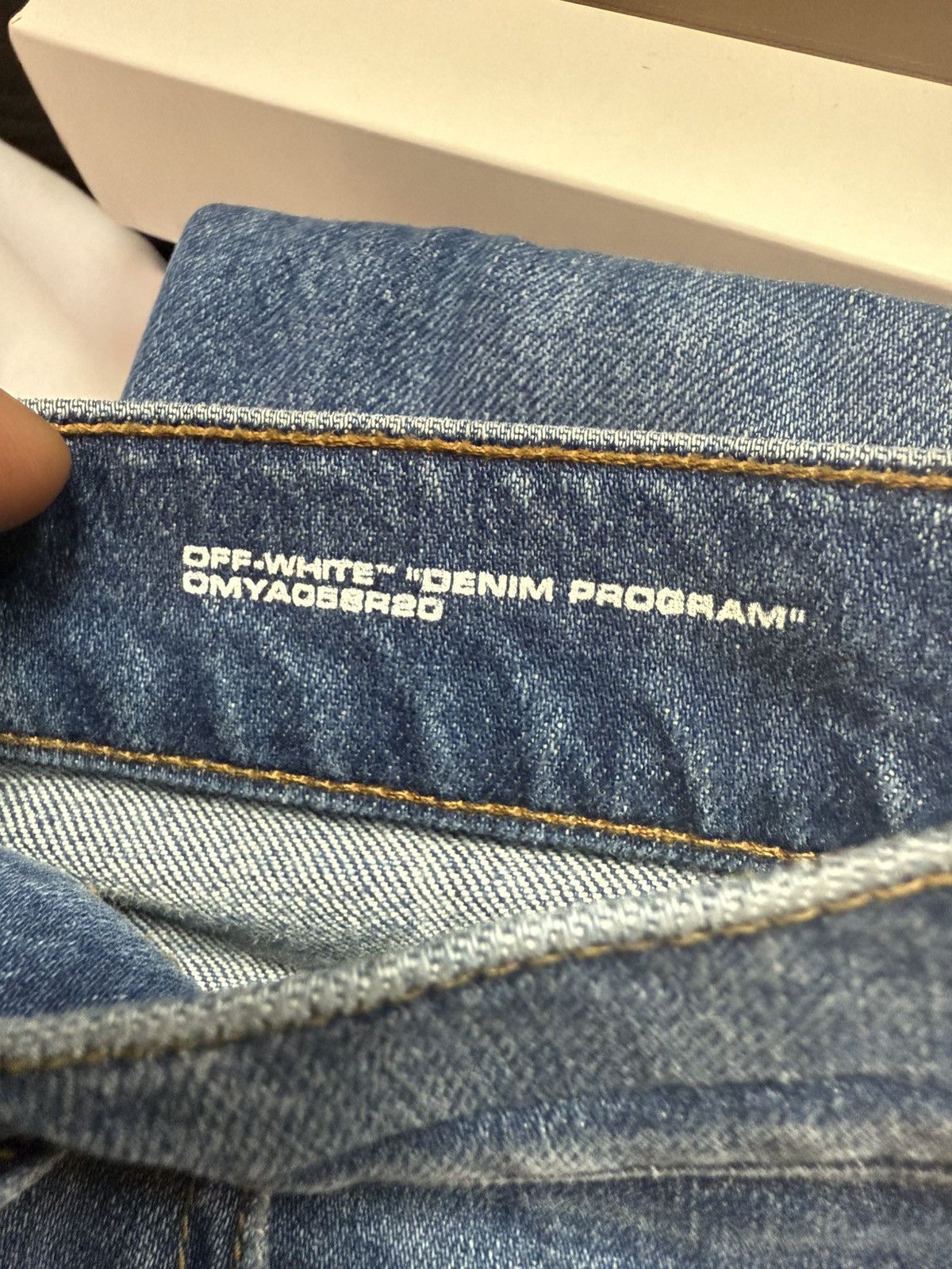 Off-White Off-White c/o Virgil Abloh "Denim" Stripe Slim Fit Jeans Size US 30 / EU 46 - 5 Thumbnail