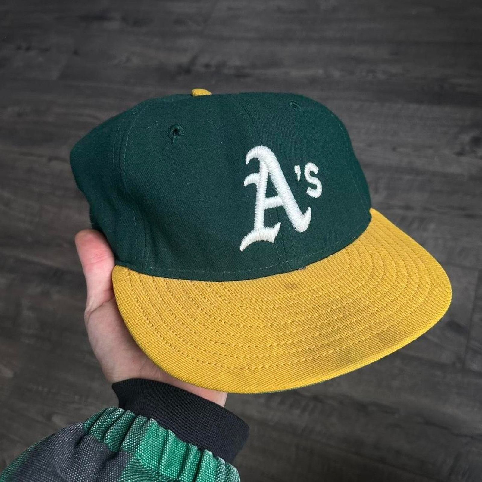 MLB × New Era × Vintage Vintage 70s Wool New Era Oakland A’s Baseball Fitted Cap Hat Size ONE SIZE - 2 Thumbnail
