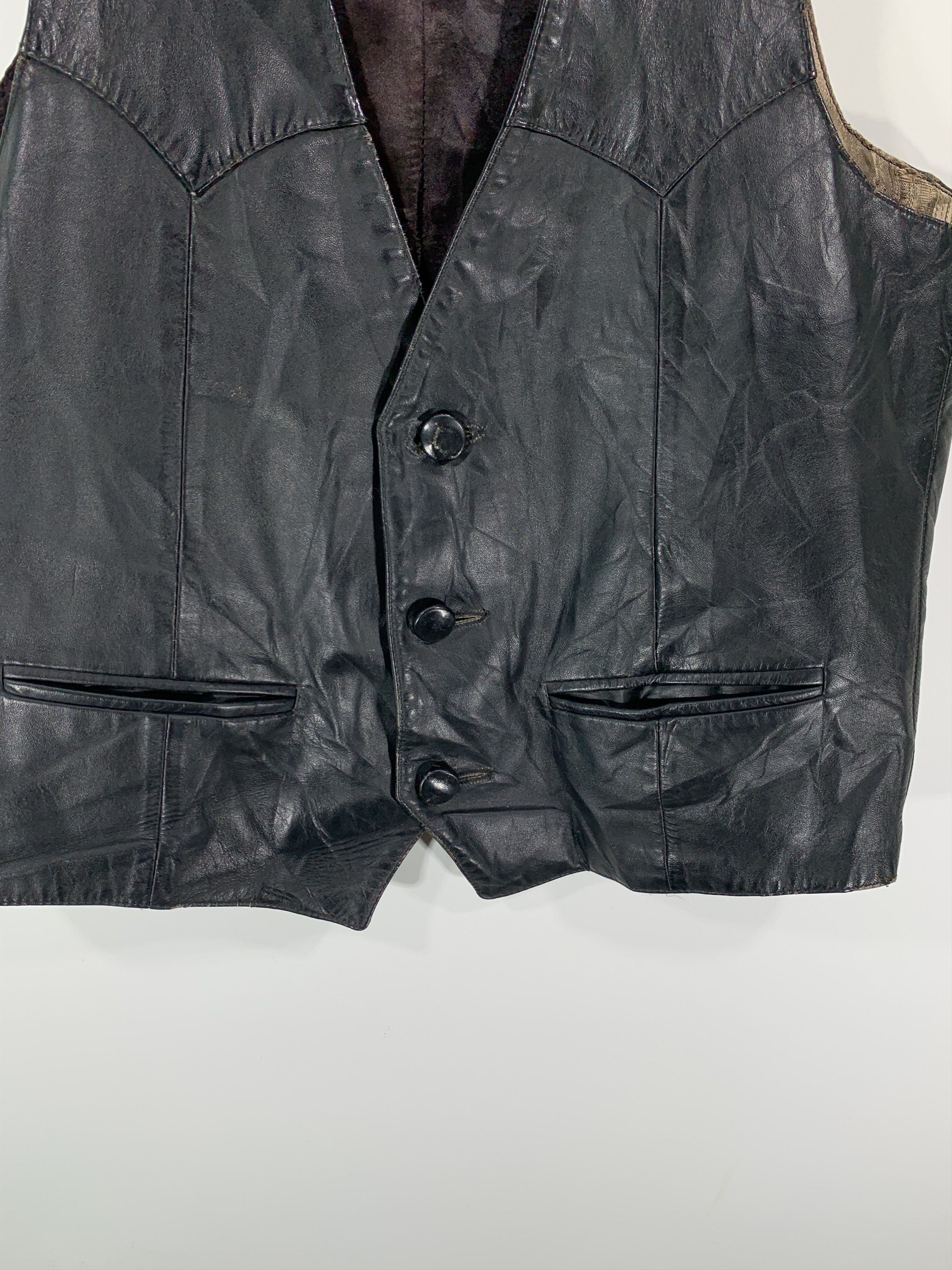 Leather × Vintage 70-80s Vintage Continentel Leather Vest Size US S / EU 44-46 / 1 - 5 Thumbnail