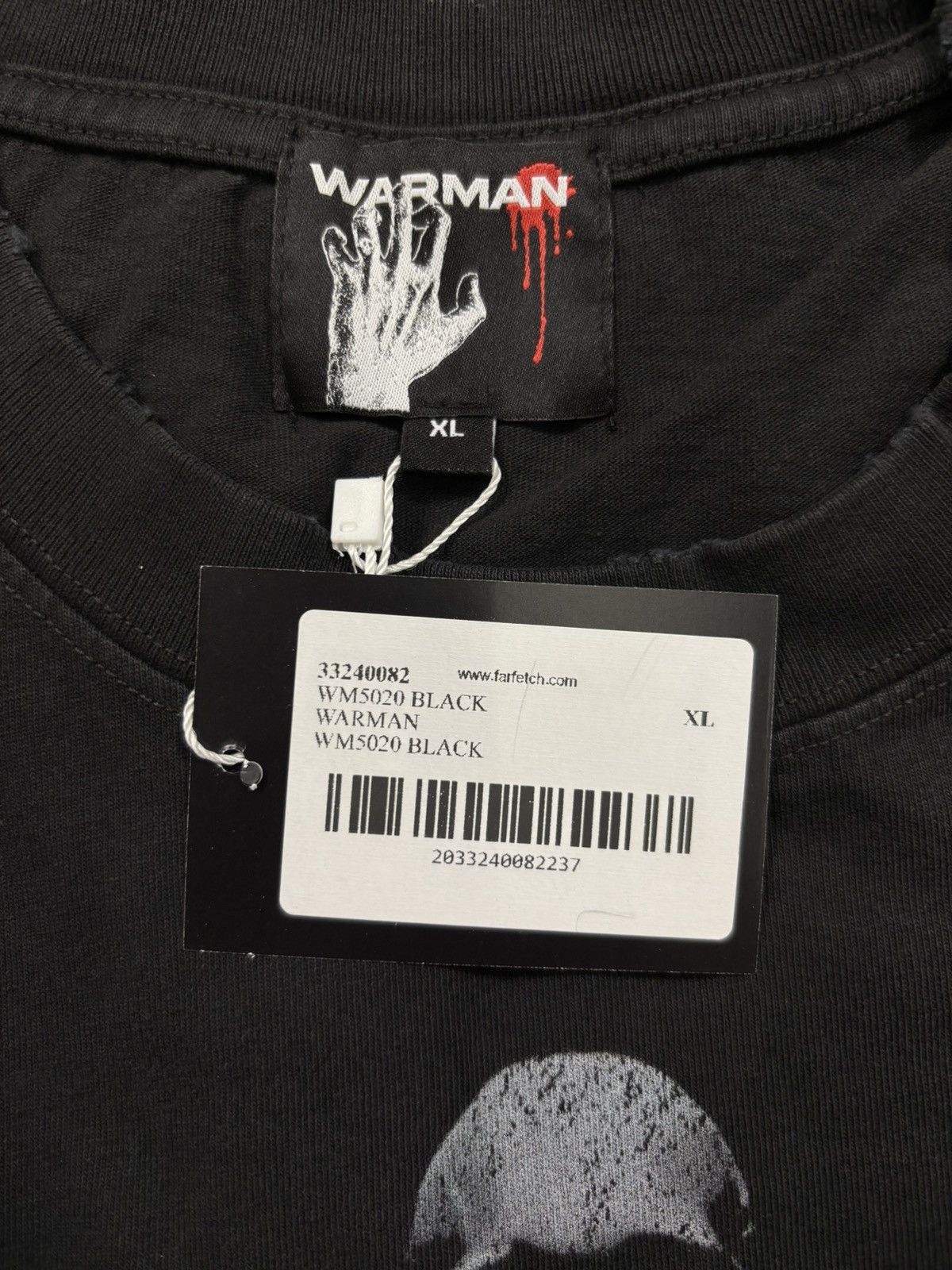 Vintage Warman Fire Circle Skulls Graphic T-Shirt, Washed Black Size US XL / EU 56 / 4 - 7 Thumbnail