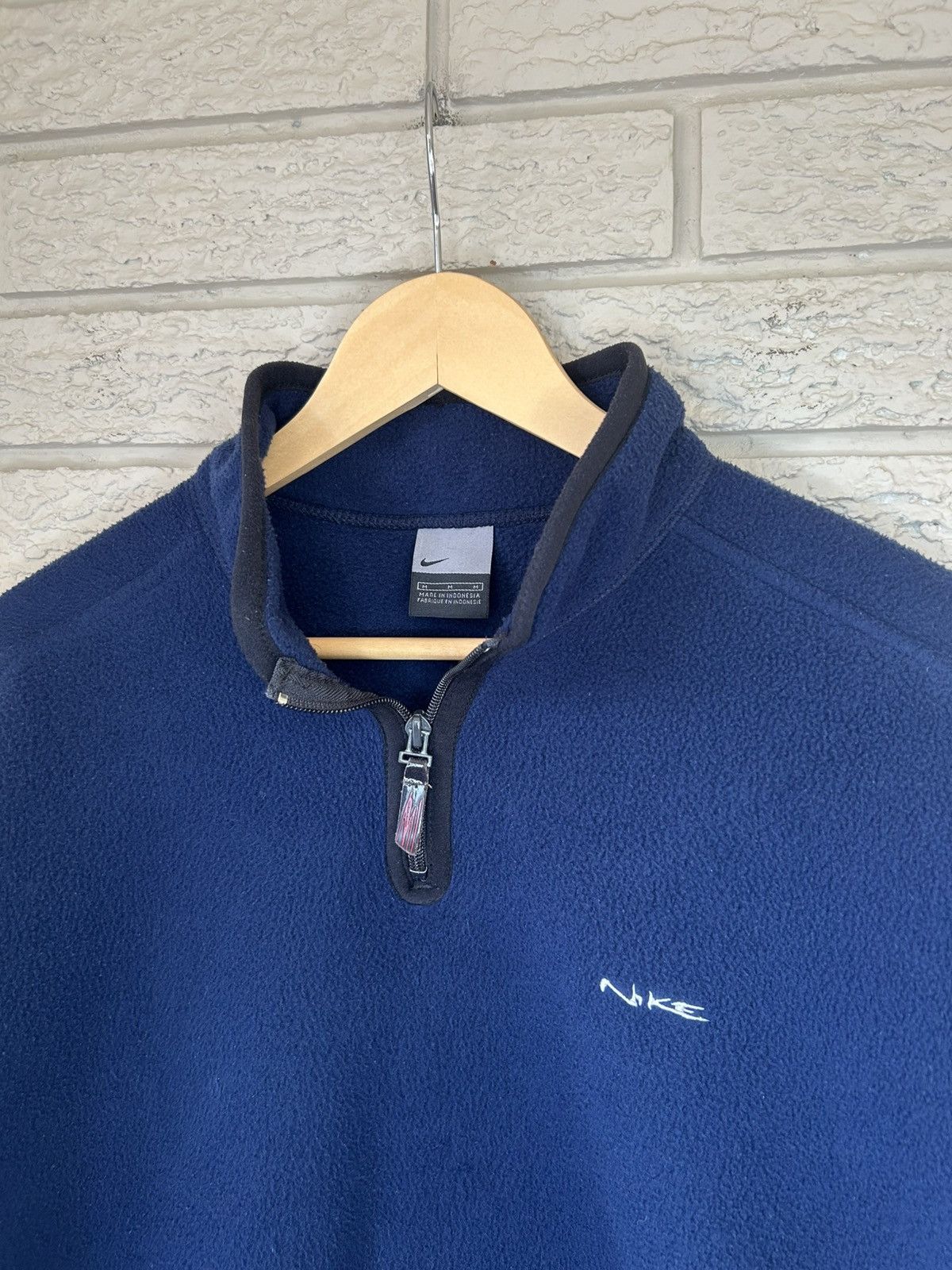 Nike Vintage 90s Nike 1/4 Zip Fleece Pullover Sweater Size US M / EU 48-50 / 2 - 2 Thumbnail