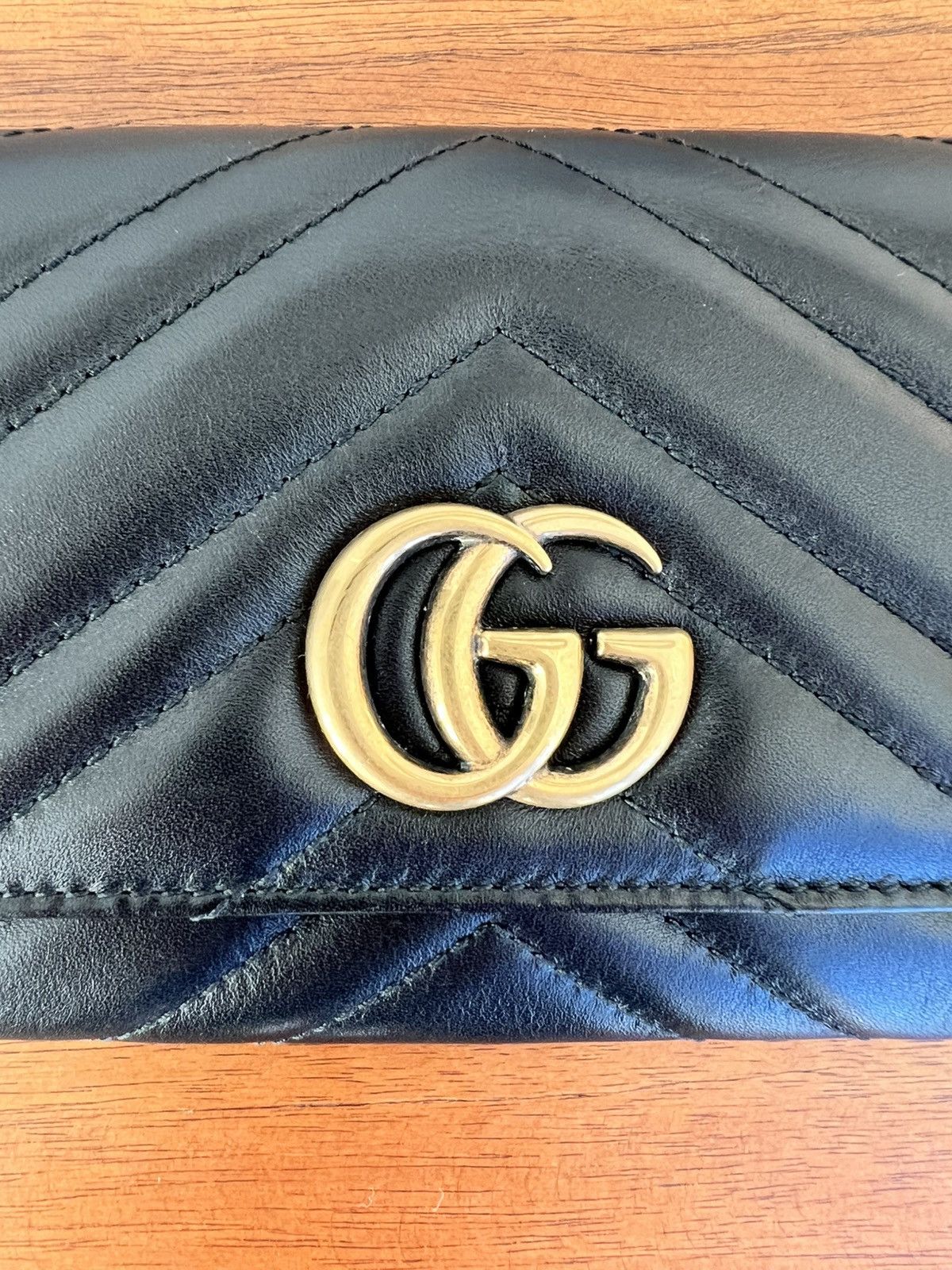 Gucci Gucci Black Soft Leather GG Marmont Continental Wallet Size ONE SIZE - 5 Thumbnail