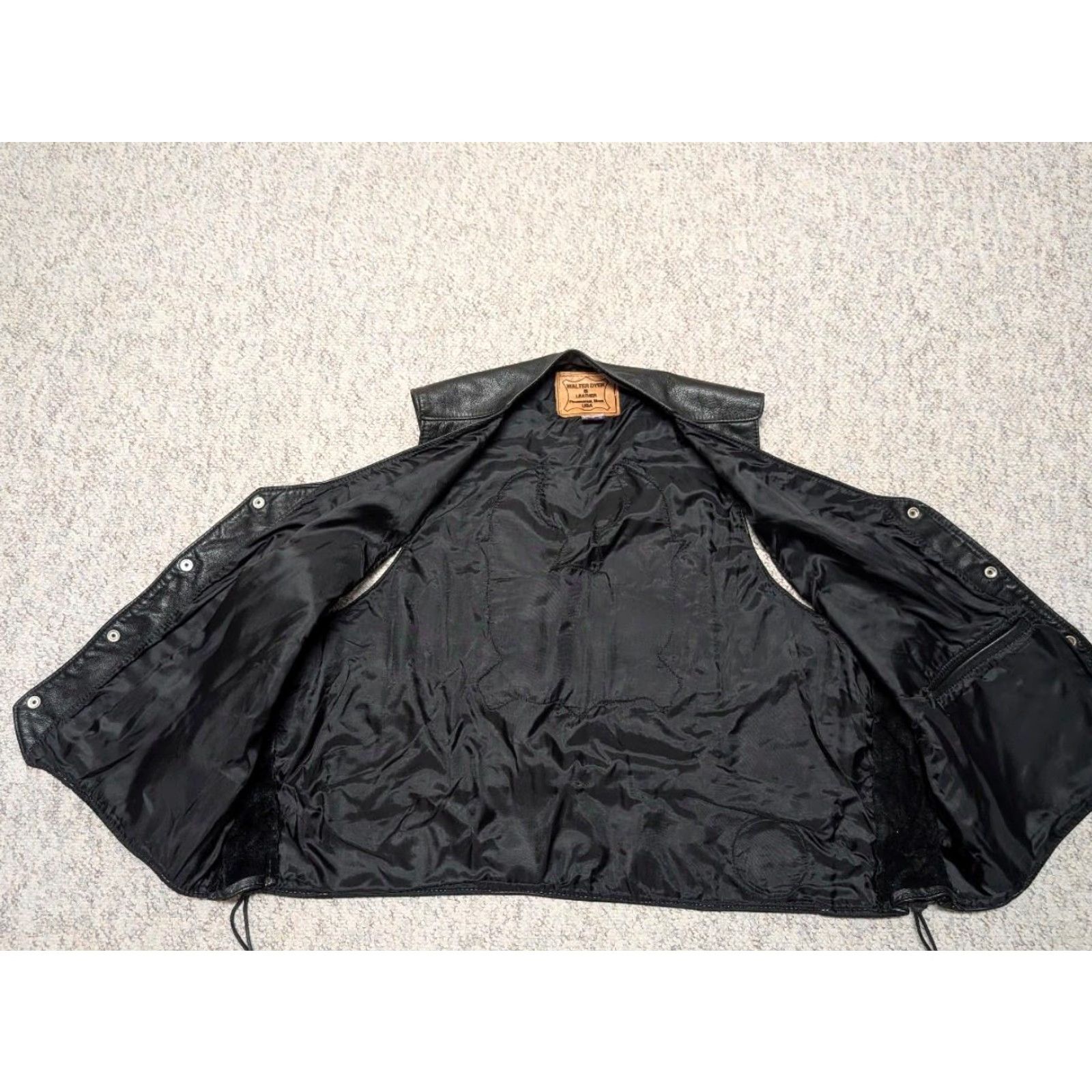Vintage VINTAGE Buffalo Nickel Leather Vest 5XL USA Made Leather Vest - Walter Dyer - Mens Gear - Black Western Biker Cowboy Pattern Size US XXL / EU 58 / 5 - 3 Thumbnail