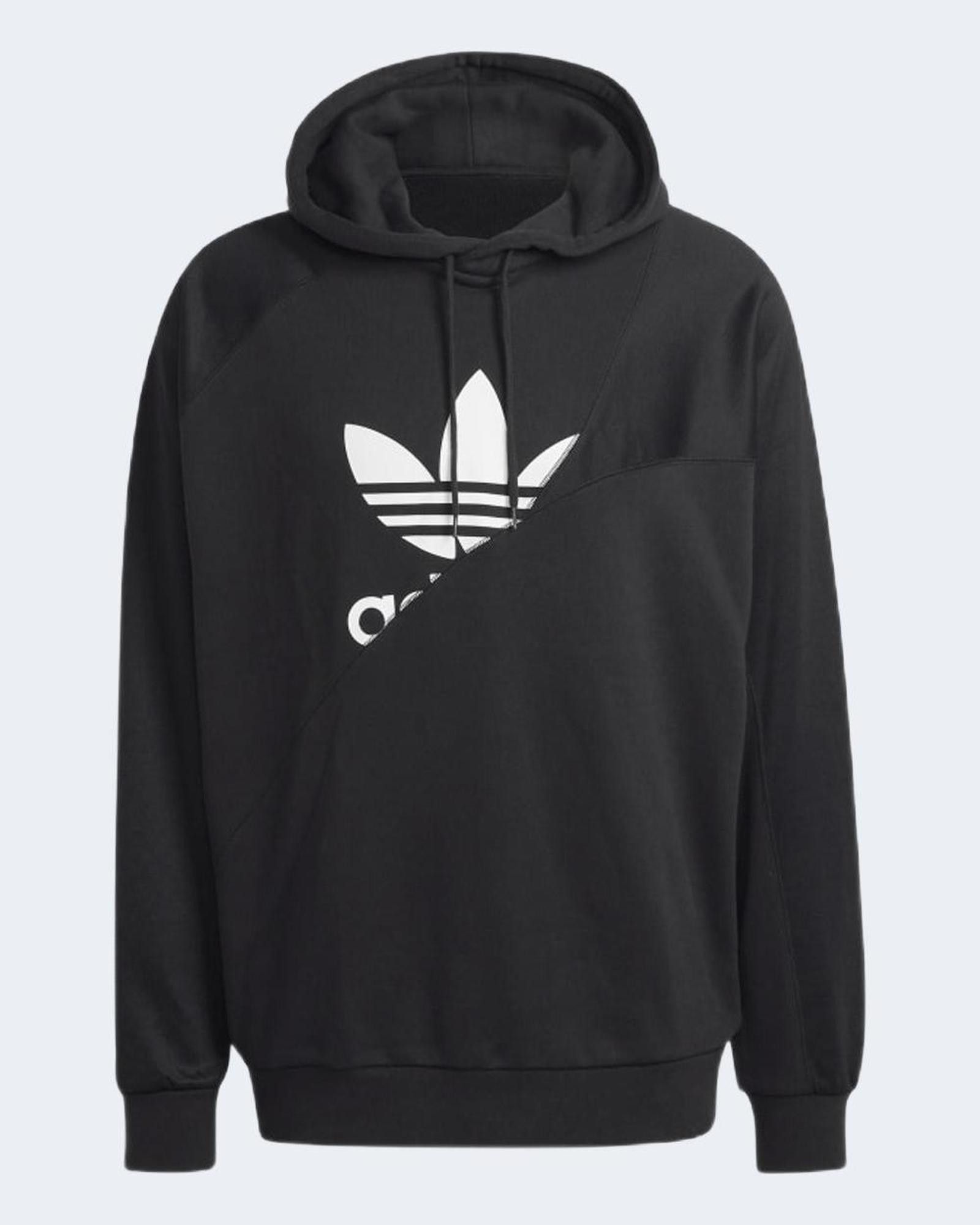 Image of Adidas Printed Hooded Sweatshirt in Black, Men's (Size XL)