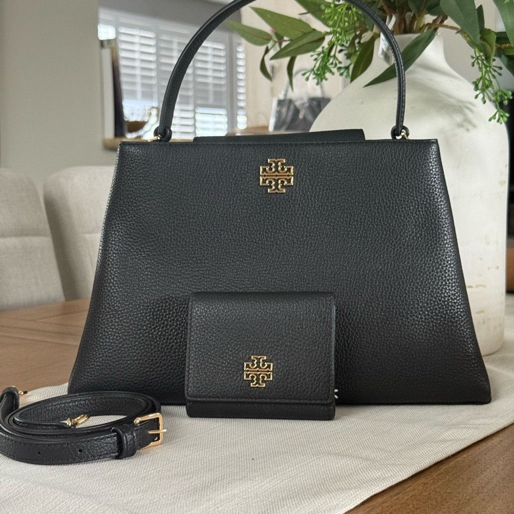 Tory Burch 880+! New Tory Burch Britten in black Leather Satchel and Br Size ONE SIZE - 2 Thumbnail