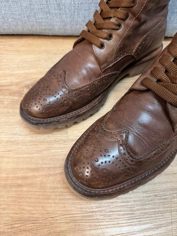 Brunello Cucinelli Brunello Cucinelli Leather Boots Brogue Oxford Vibram 38 Size US 8 / IT 38 - 9 Thumbnail