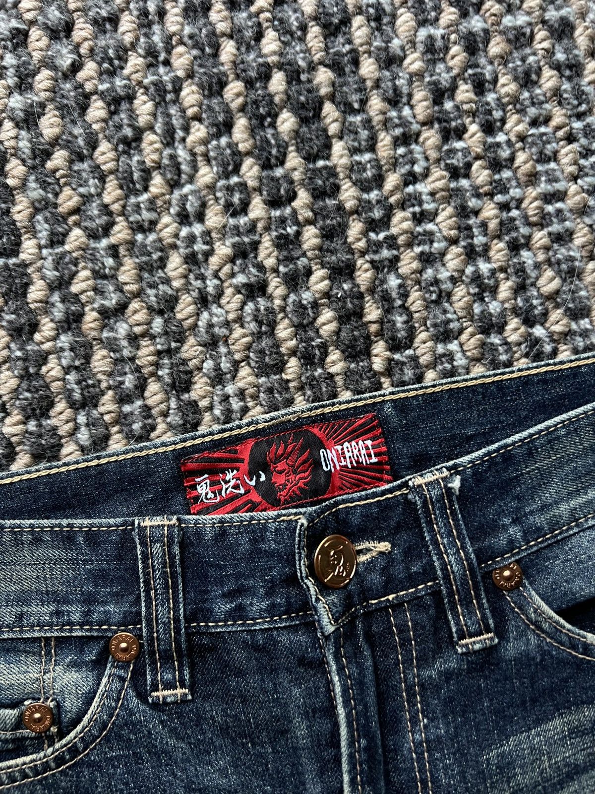 Japanese Brand 00’s Oniarai Embroided Evisu Style Jeans Japanese Demon Size US 29 - 5 Thumbnail