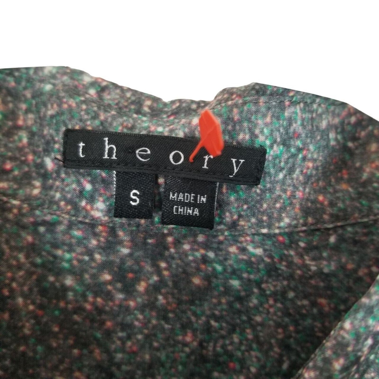 Theory Theory Womens Gray Galaxy Print 100% Silk Shirt Quiet Luxury Size S / US 4 / IT 40 - 7 Thumbnail