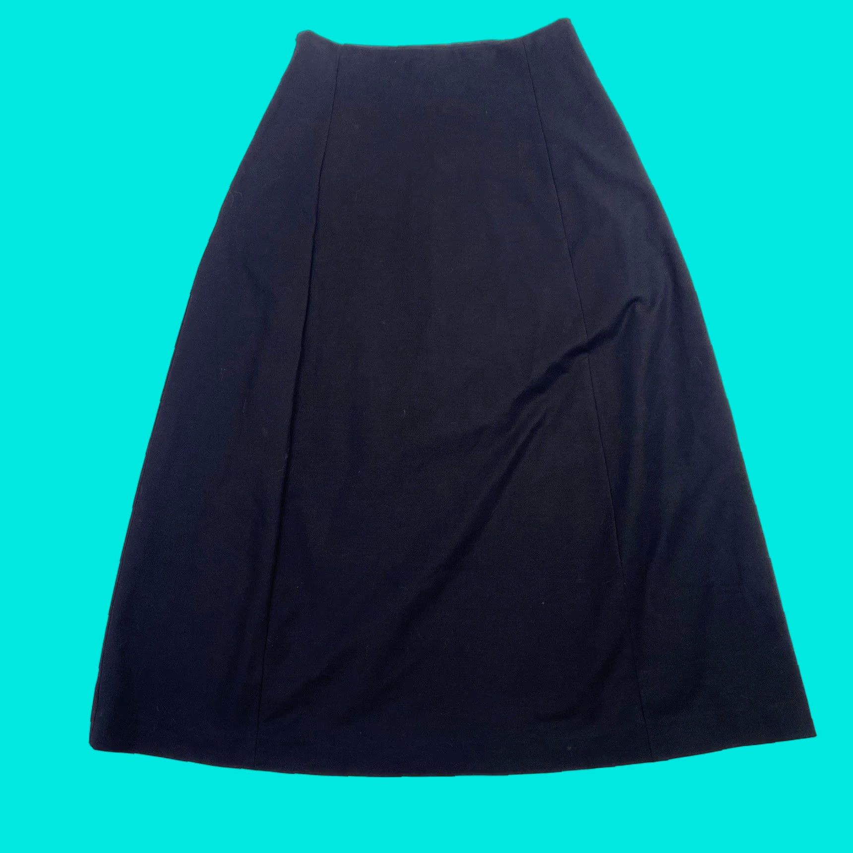 VINTAGE Theory Womens Skirt Midi Tulip Stretch Cotton Blend Size 4 Black Office Wear