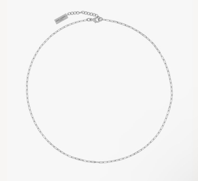 Saint Laurent Paris Saint Laurent Short Rectangular Chain Necklace in Metal Size ONE SIZE - 1 Thumbnail