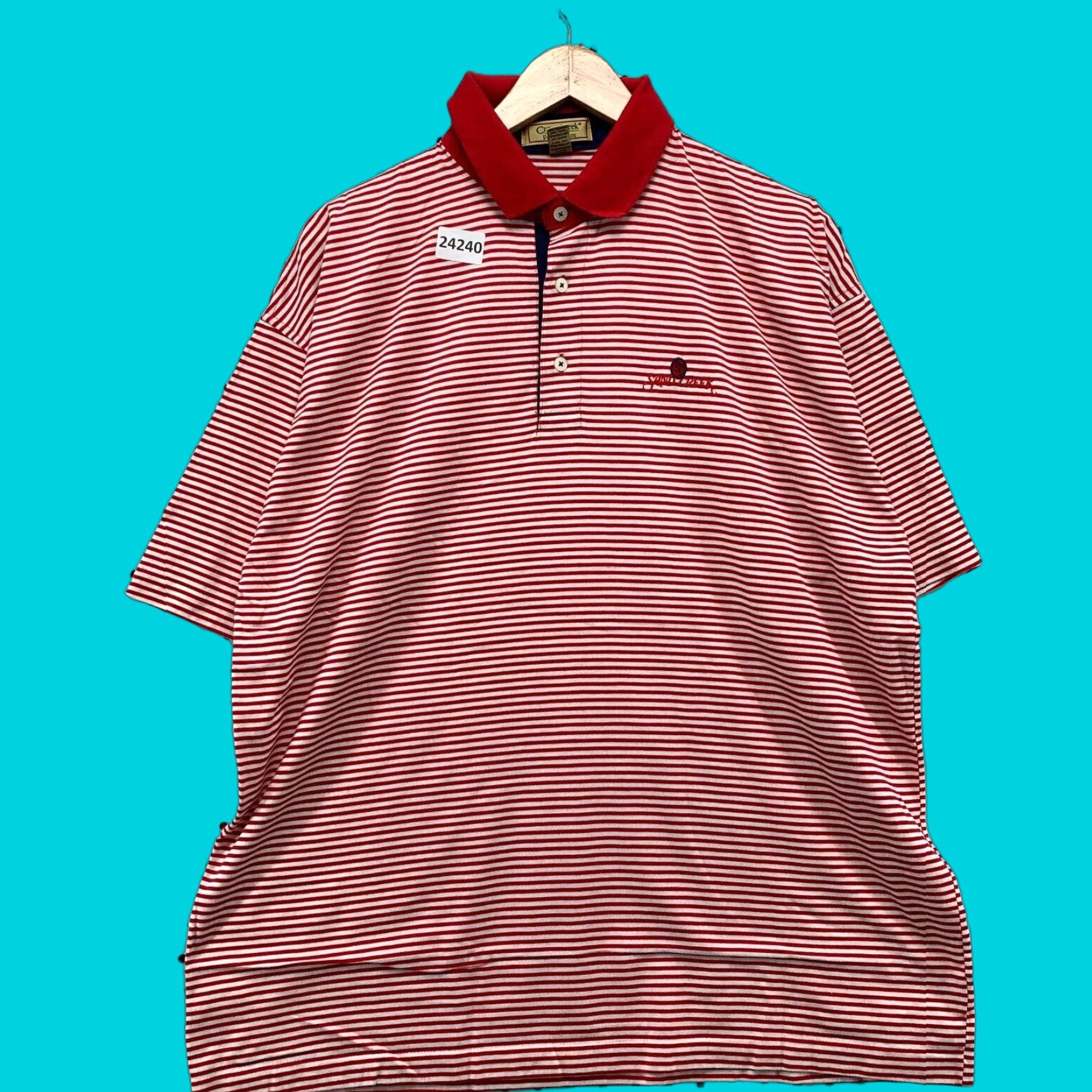 Vintage VINTAGE Cross Creek Polo Shirt Red White Striped Mens XL Short Sleeve Collared 90s Size US XL / EU 56 / 4 - 1 Thumbnail