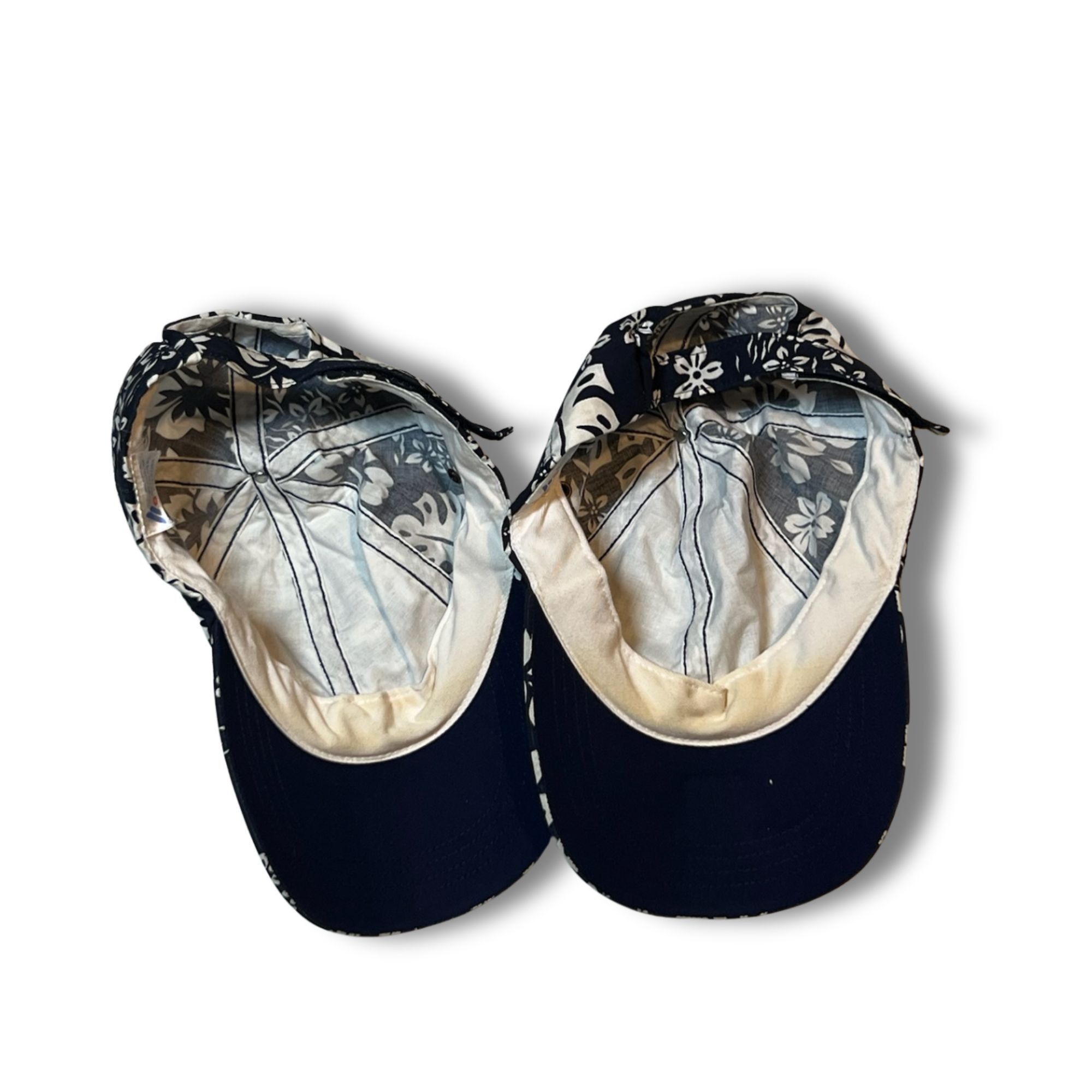 Other 2 Navy Blue Floral Baseball Caps 100% Cotton & Polyester Ble Size ONE SIZE - 3 Thumbnail