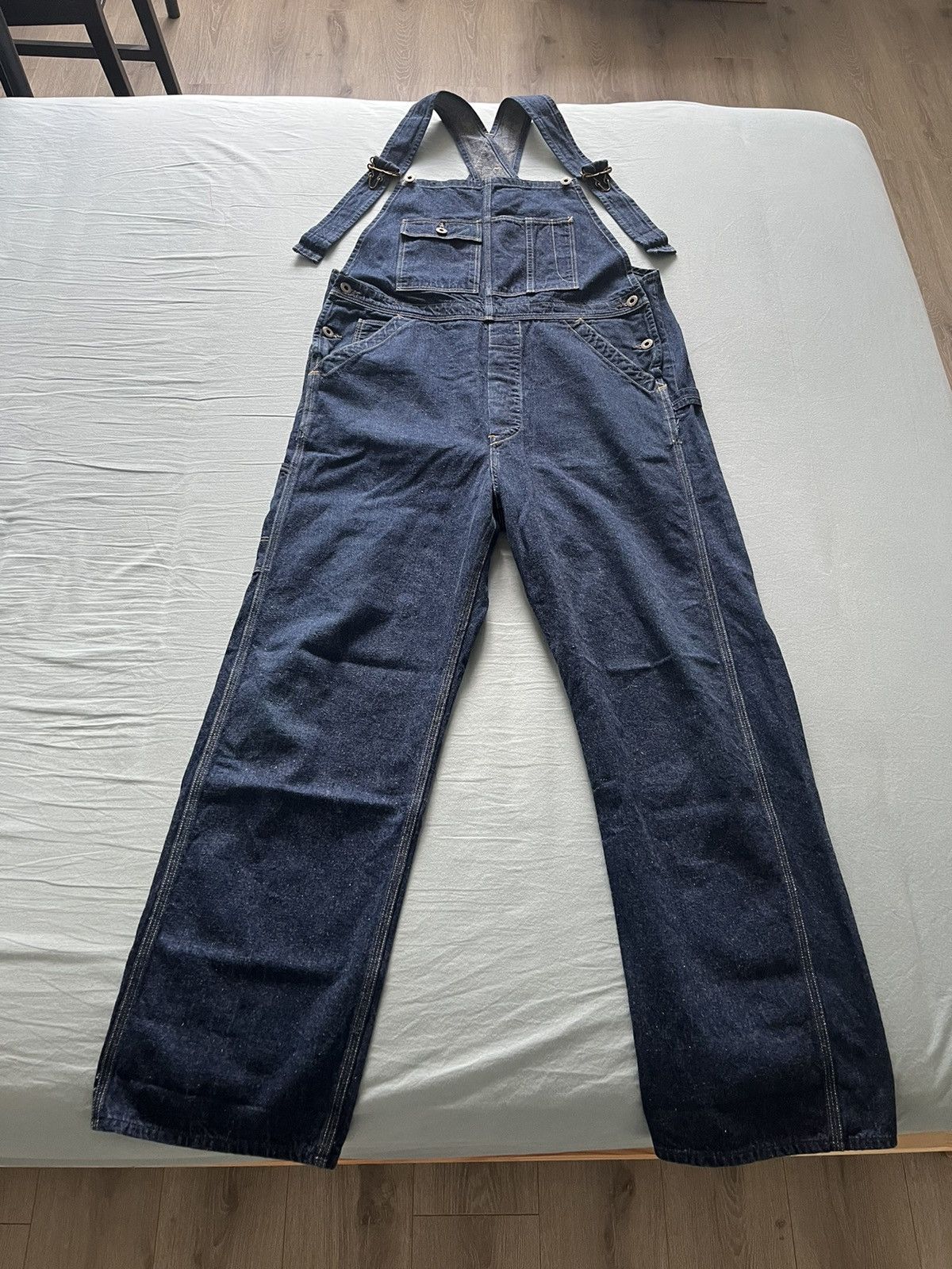 image of Orslow 1930’S Overalls Denim One Wash in Blue, Men's (Size 34)