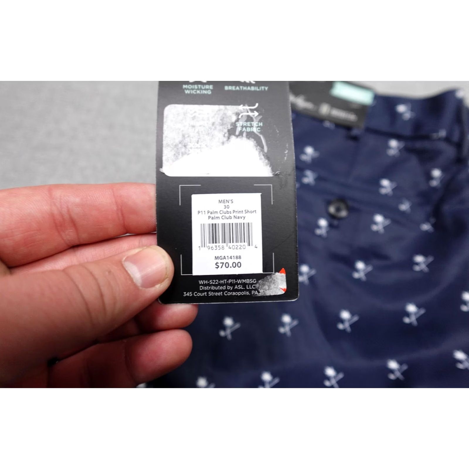 Vintage Walter Hagen Perfect 11 Palm Clubs Print Shorts Mens 30 Navy Palm Club Print Golf 10 Inseam NWT Size US 30 / EU 46 - 3 Thumbnail