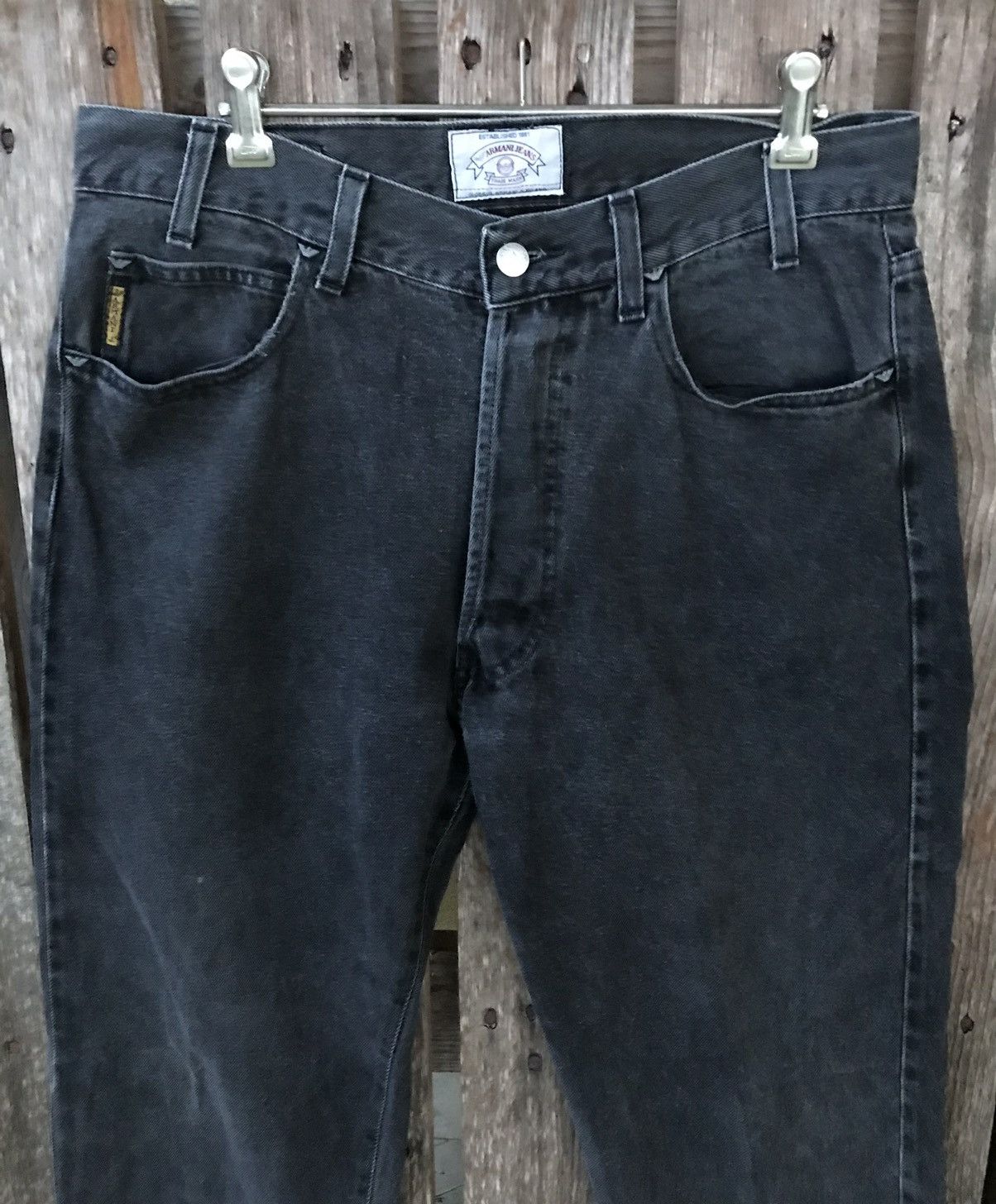 Armani × Giorgio Armani × Vintage VTG 90s Armani Jeans Pin Logo Basic Denim Size US 32 / EU 48 - 3 Thumbnail