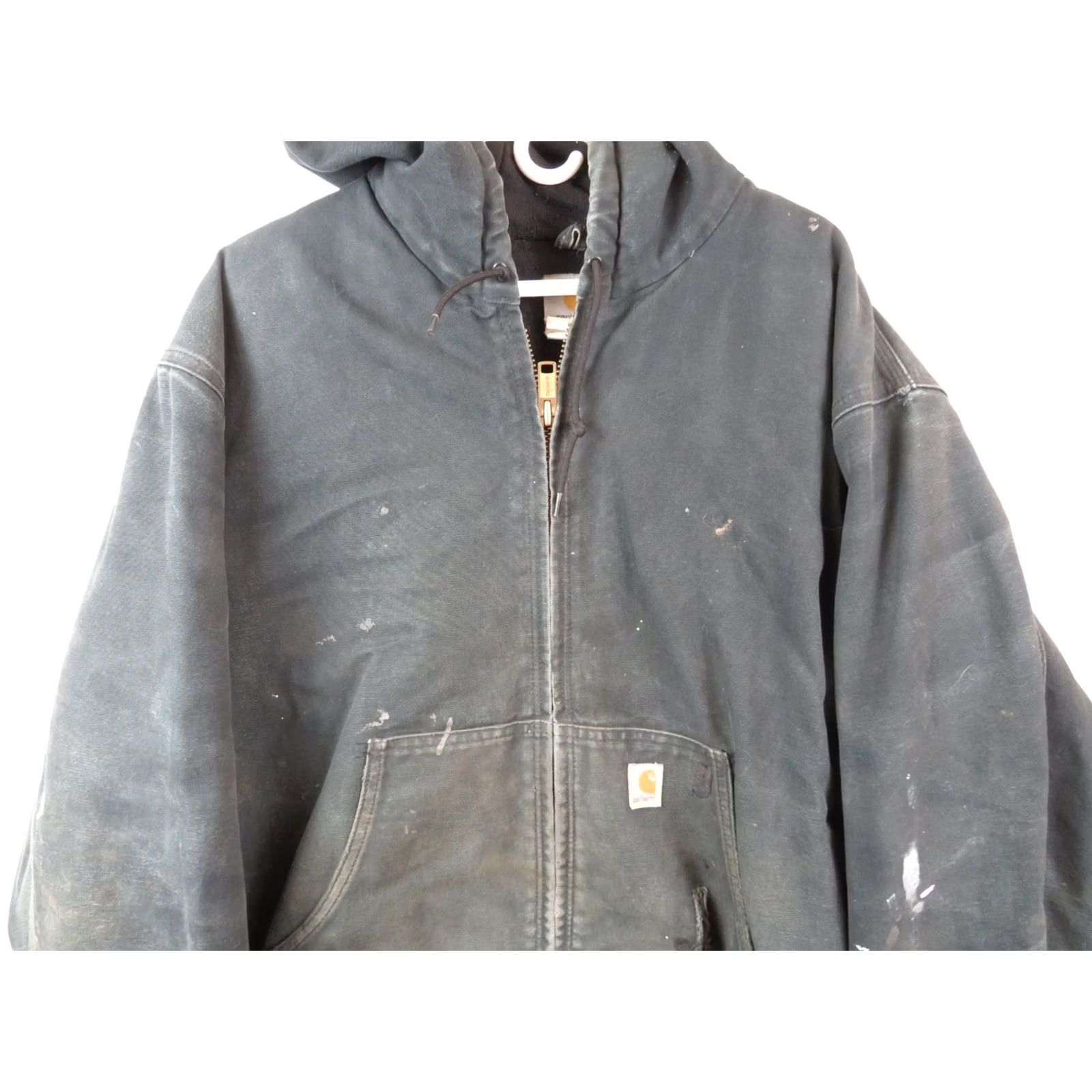 Carhartt VINTAGE Carhartt J140 Black Hooded Chore Jacket XL Men’s Overcoat Mid-Length Canvas Cotton Winter Workwear Casual Regular Fit Size US XL / EU 56 / 4 - 3 Thumbnail