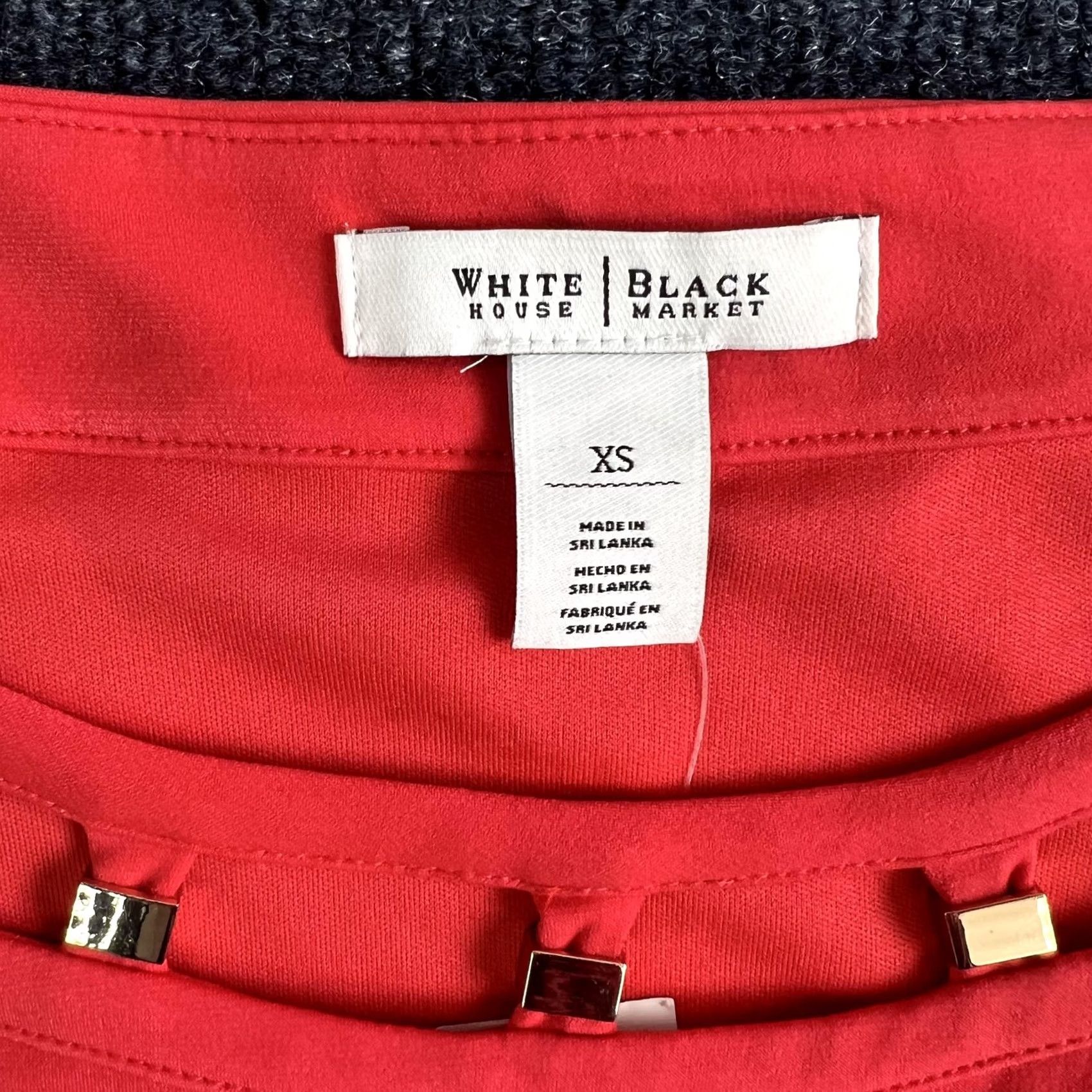 White House Black Market White House Black Market Womens XS Red Hardware Halter Shift Knee Length Dress Size XS / US 0-2 / IT 36-38 - 3 Thumbnail