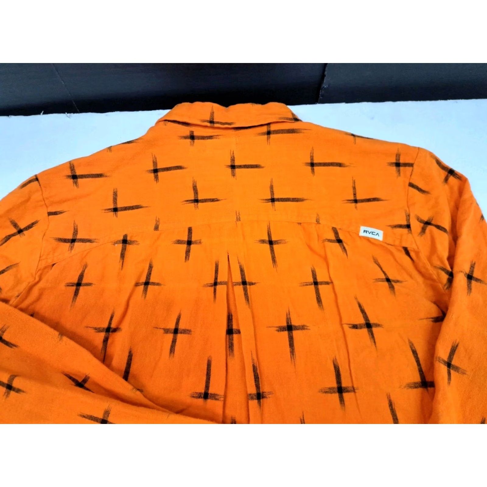 RVCA RVCA Women's Long Sleeve Button Up Woven Shirt Orange/Black Cross Size S Size S / US 4 / IT 40 - 6 Thumbnail