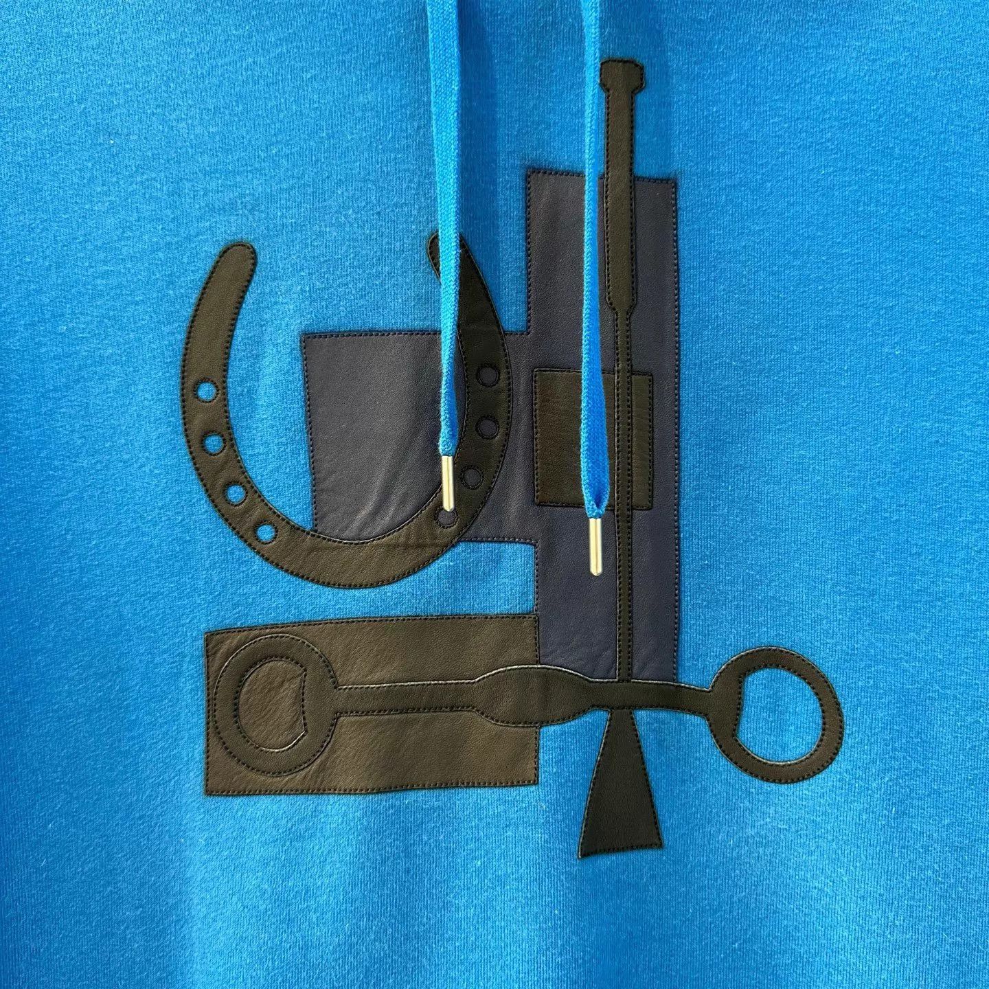 Hermes Hermes colorblocked leather blue hoodie M Size M / US 6-8 / IT 42-44 - 4 Thumbnail