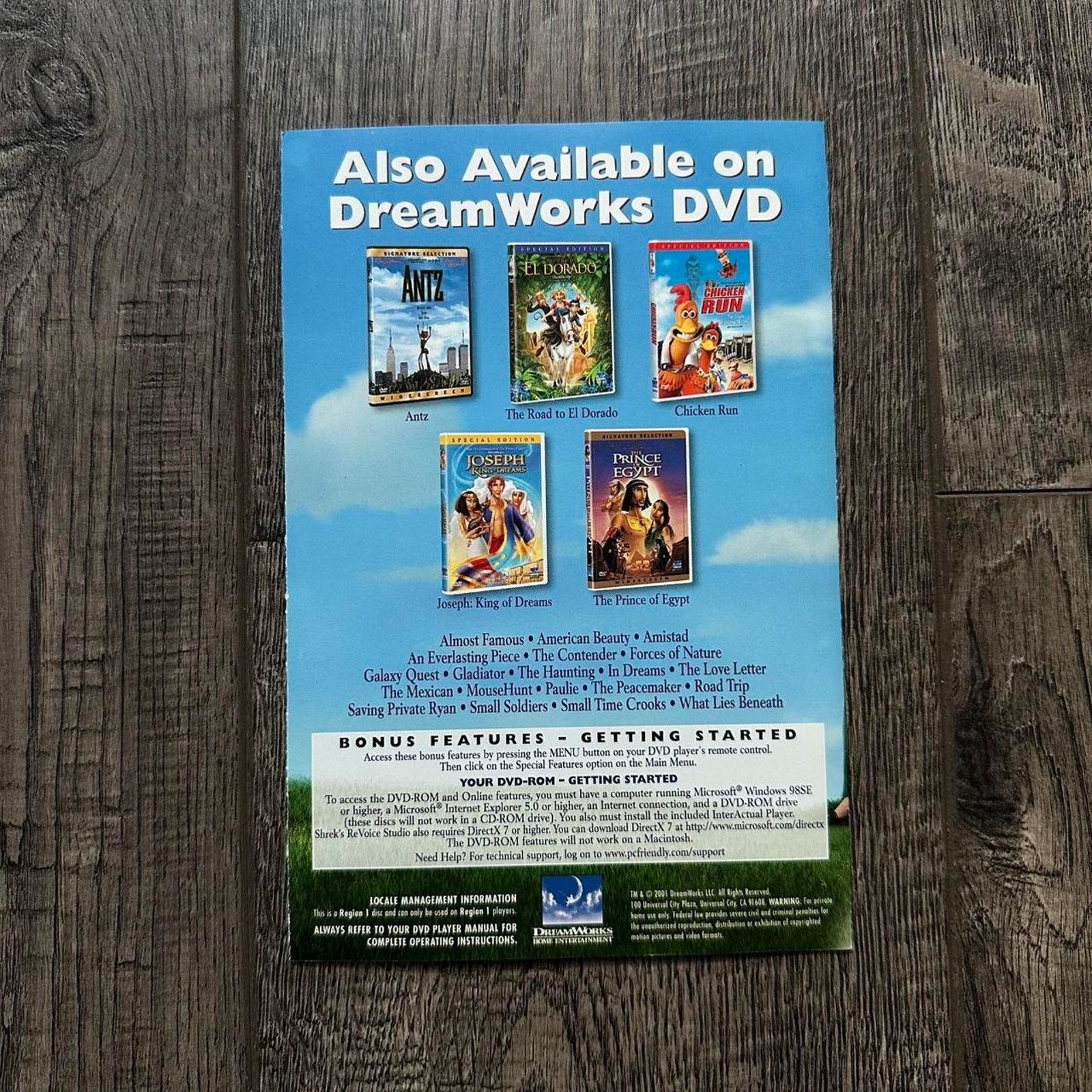Vintage Rare Vintage 2001 SHREK Dreamworks Movie Promo DVD Poster Size ONE SIZE - 5 Thumbnail