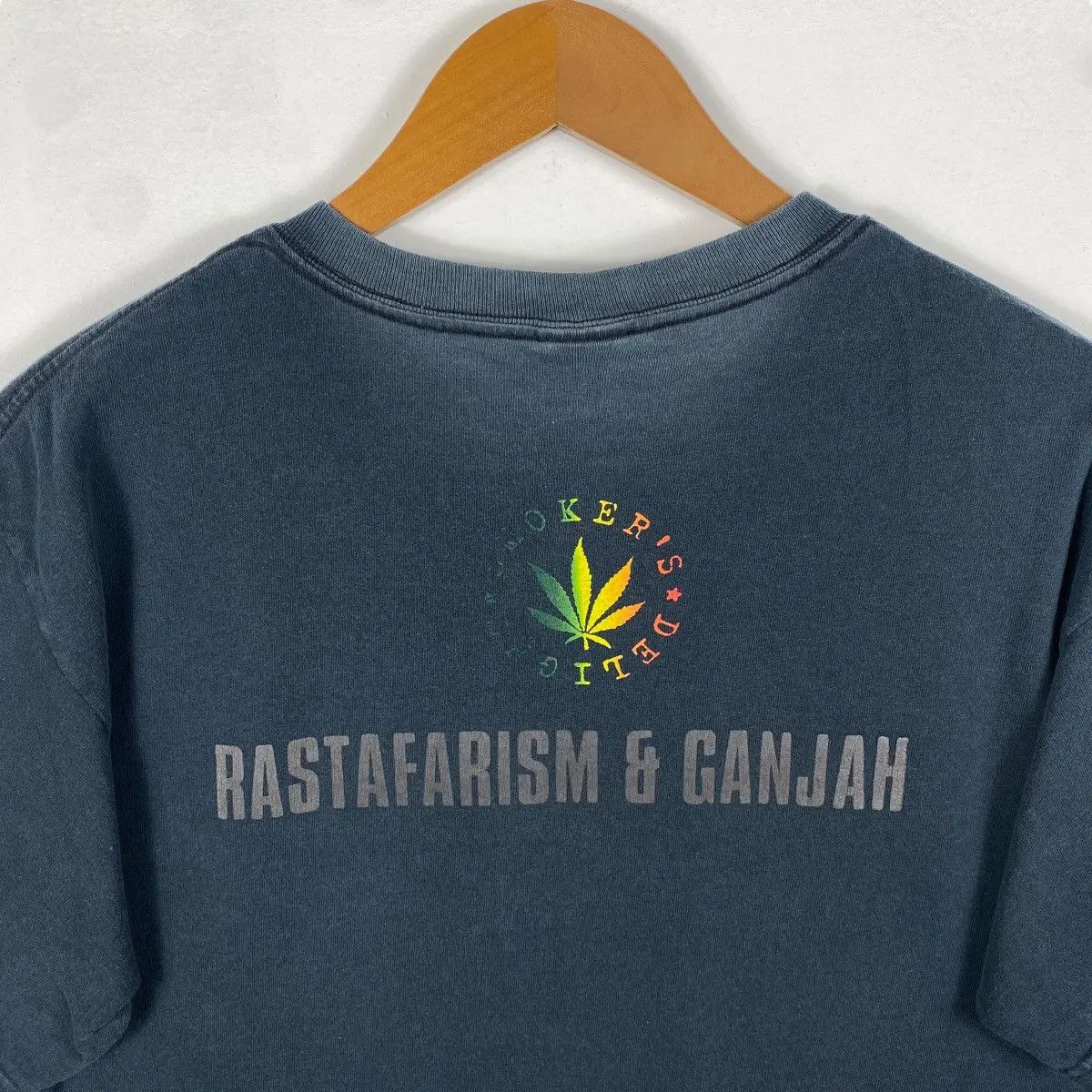 Vintage Vintage RASTAFARISM & GANJAH Smoker's Delight Faded Tee Size US L / EU 52-54 / 3 - 2 Thumbnail