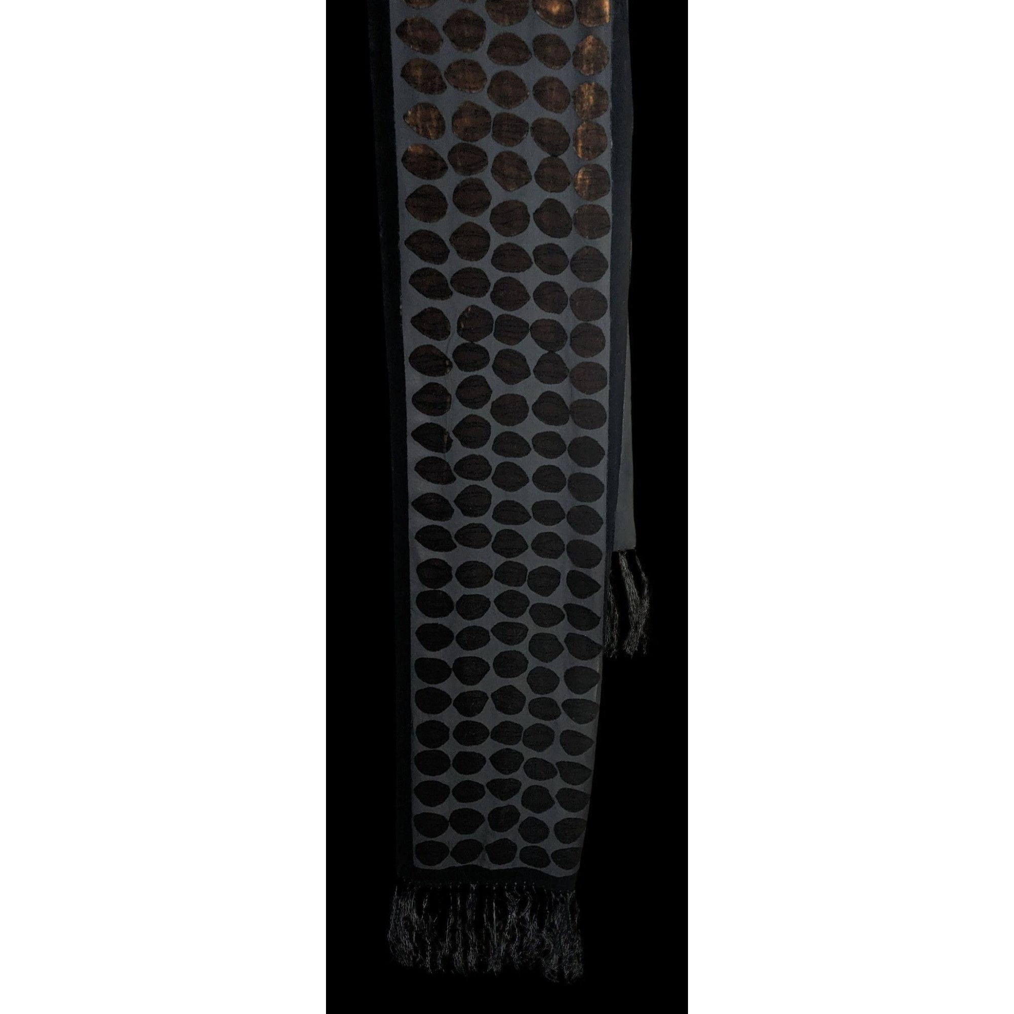 Other Vintage Geometric Burnt Velvet Scarf Copper Tone With Fringe Size ONE SIZE - 3 Thumbnail