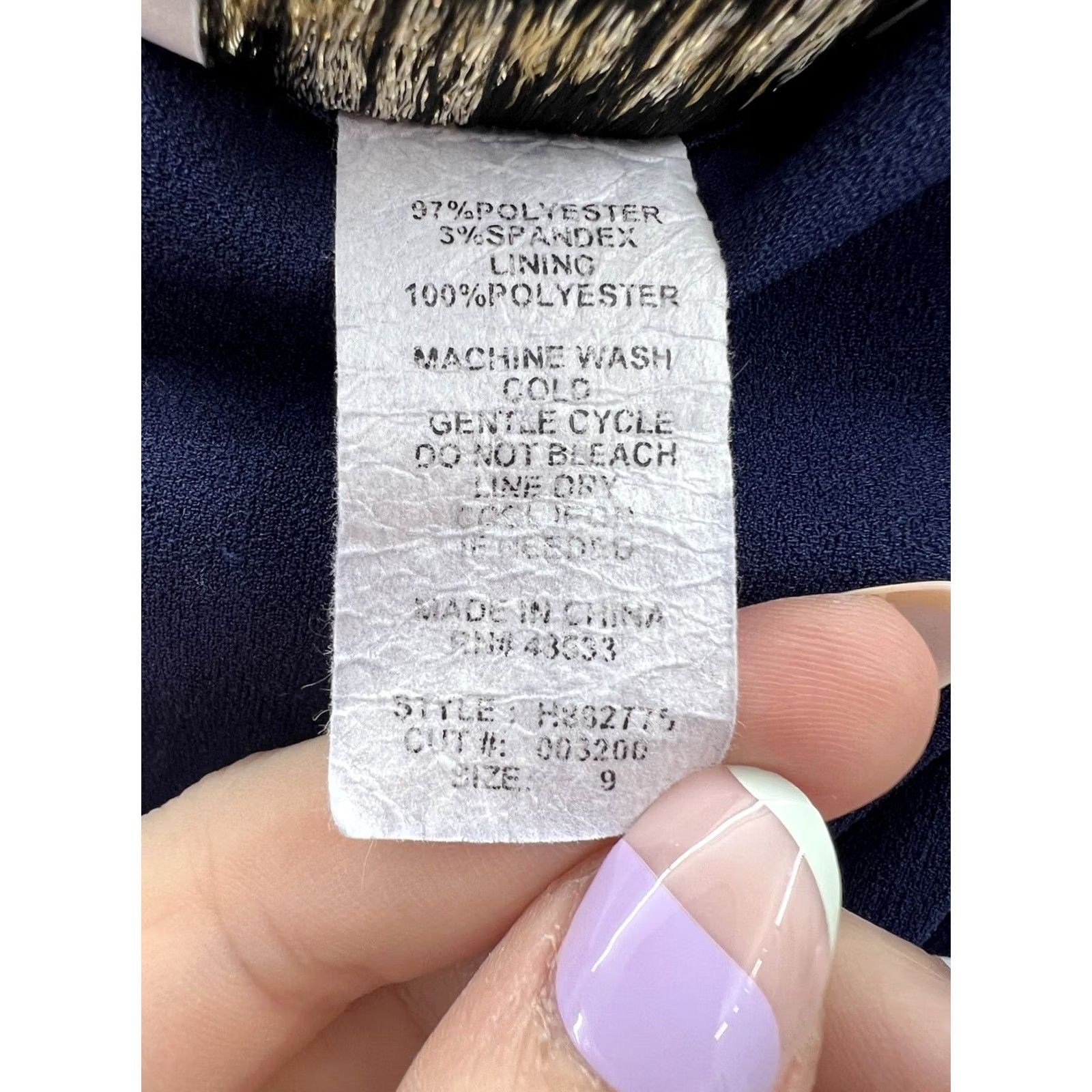 Vintage Juniors Social Code A-Line Off-the-Shoulder Navy Blue Dress Size 9 Sleeveless Zipper Size M / US 6-8 / IT 42-44 - 6 Thumbnail