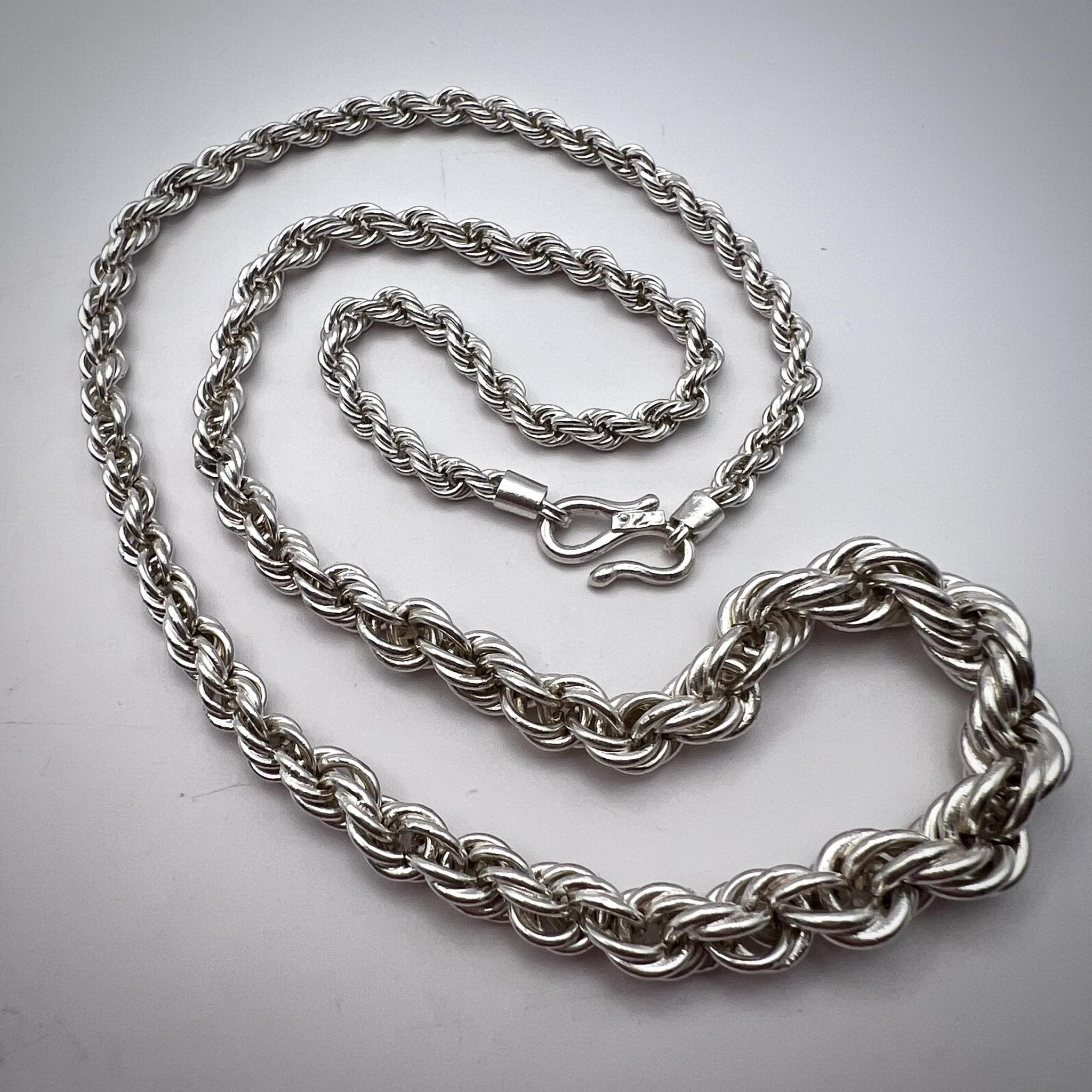 Sterling Silver Vintage Sterling Silver 925 Chain Necklace Marked 36.8 gr Size ONE SIZE - 1 Thumbnail