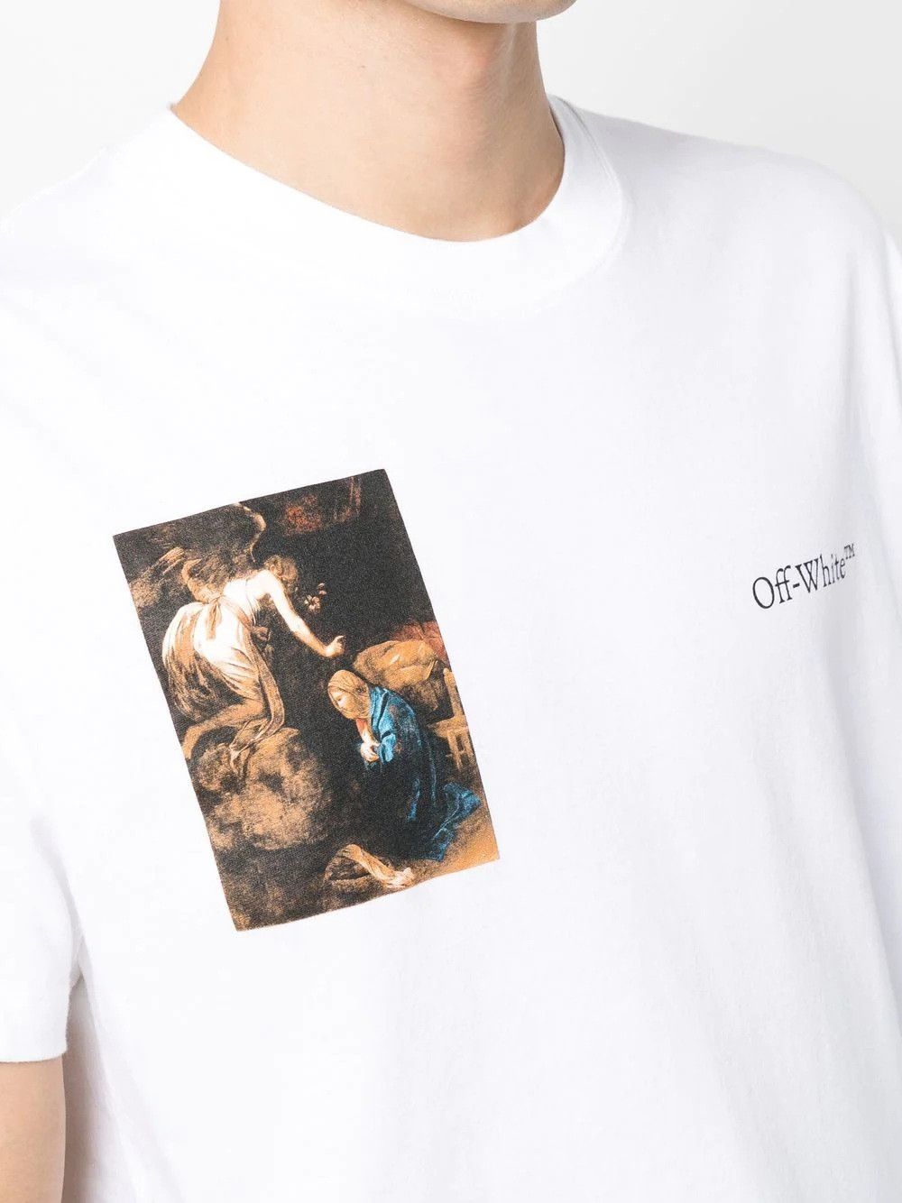 Off-White o1gr1nt1124 Caravag Lute Slim S/S T-Shirt in White Size US XS / EU 42 / 0 - 2 Thumbnail