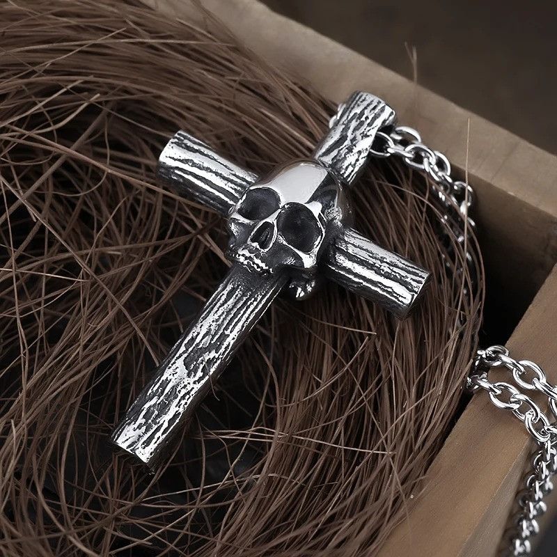 Jewelry Cross With Skull Pendant Necklace 2025 Size ONE SIZE - 2 Thumbnail