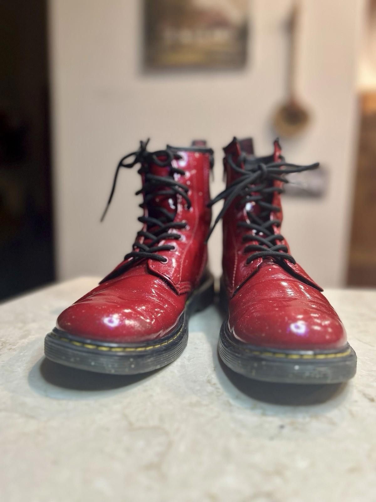 Dr. Martens 1460 Pascal Glitter Boots Red Women’s US 6