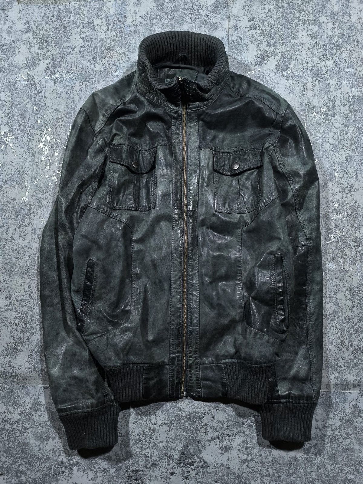 Leather avantgarde dark green hedi slimane type bomber jacket Size US L / EU 52-54 / 3 - 7 Thumbnail