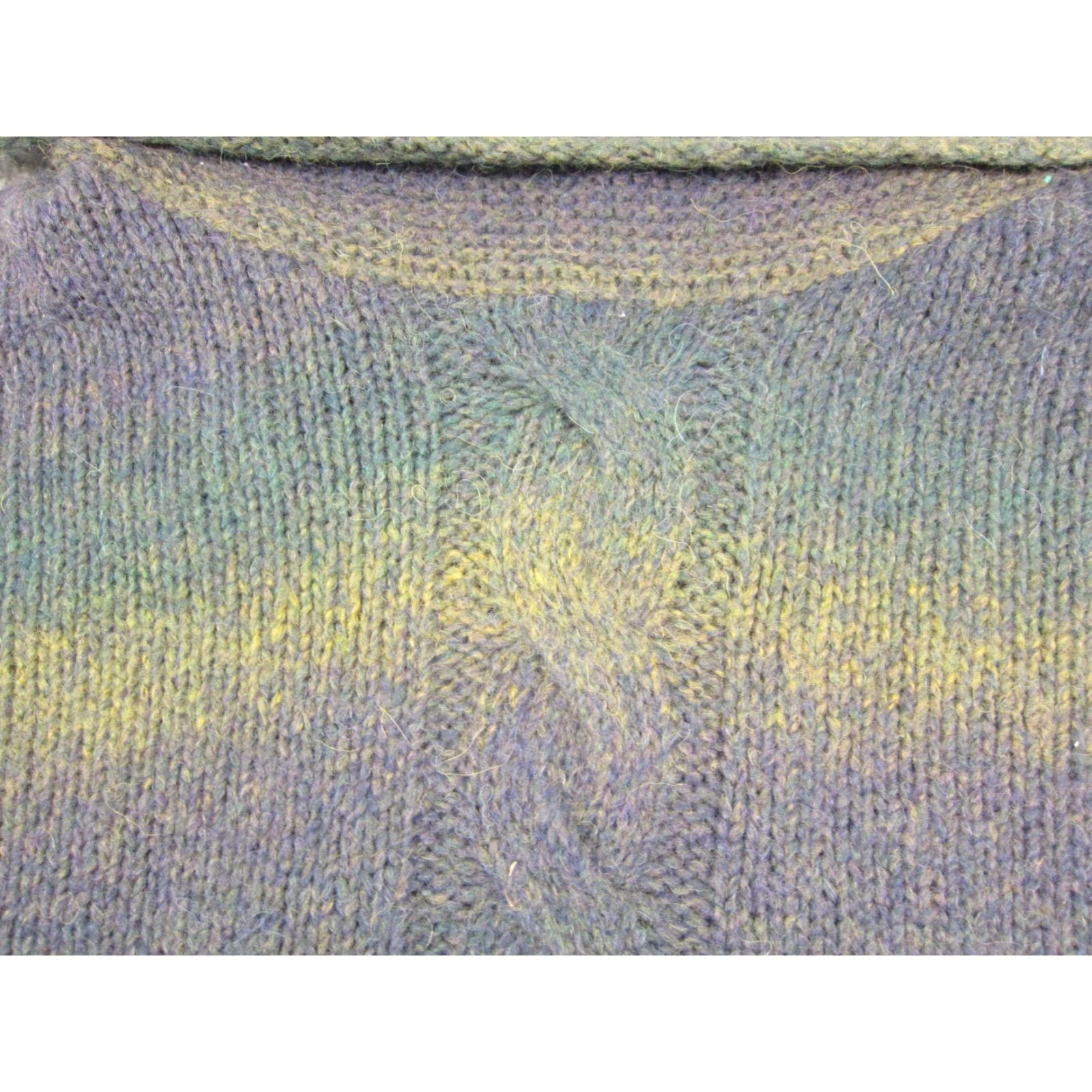 Vintage Sisters Sweater Womens 4X Plus Purple Green Turtleneck Alpaca Wool Stripe Pullover Knit Size XXL / US 16-18 / IT 52-54 - 3 Thumbnail