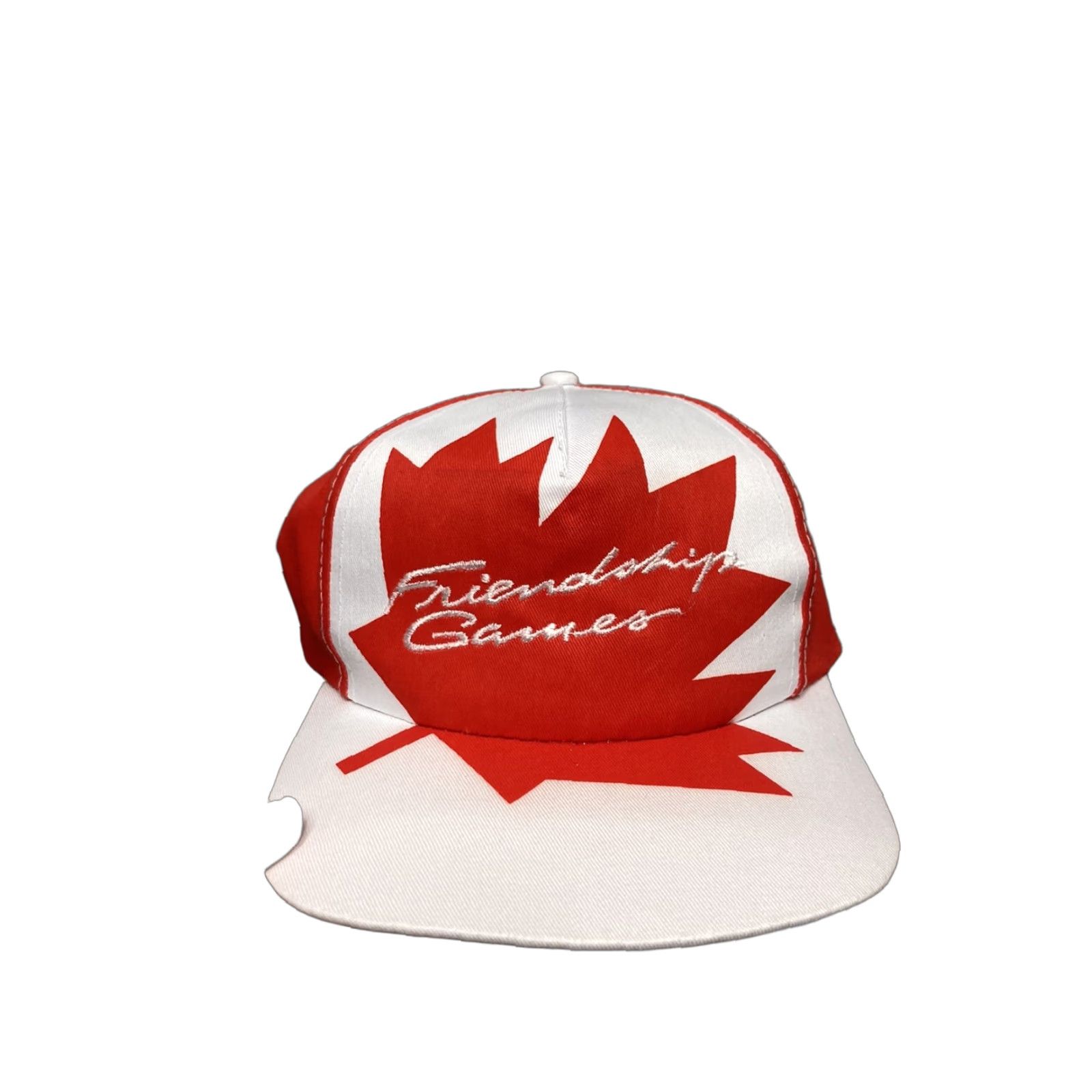 Vintage VINTAGE AJM Snapback Hat Big Logo Maple Leaf Canada Olympics 80s Red Adjustable Men Size ONE SIZE - 1 Thumbnail